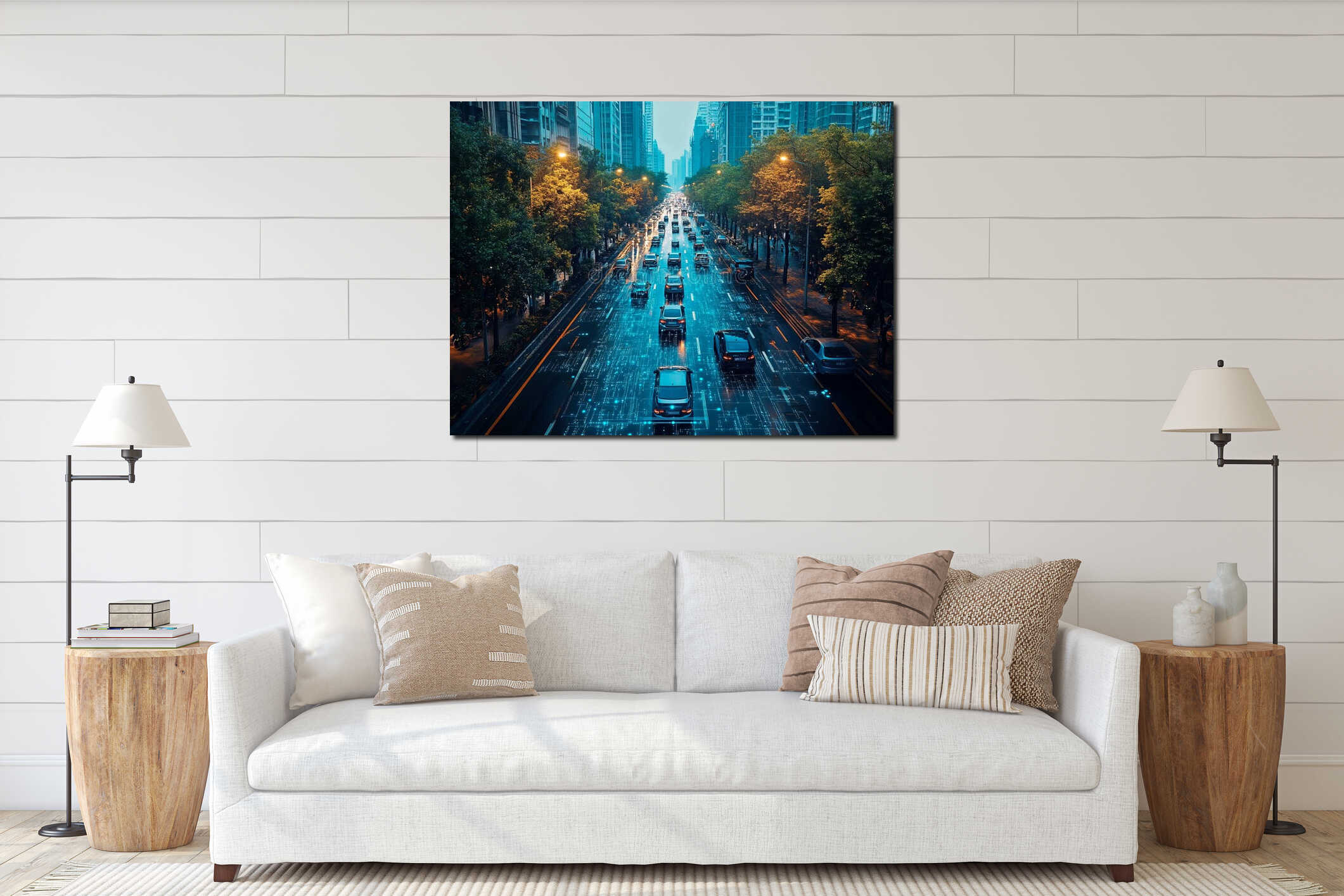 Canvas hanging interior mockup