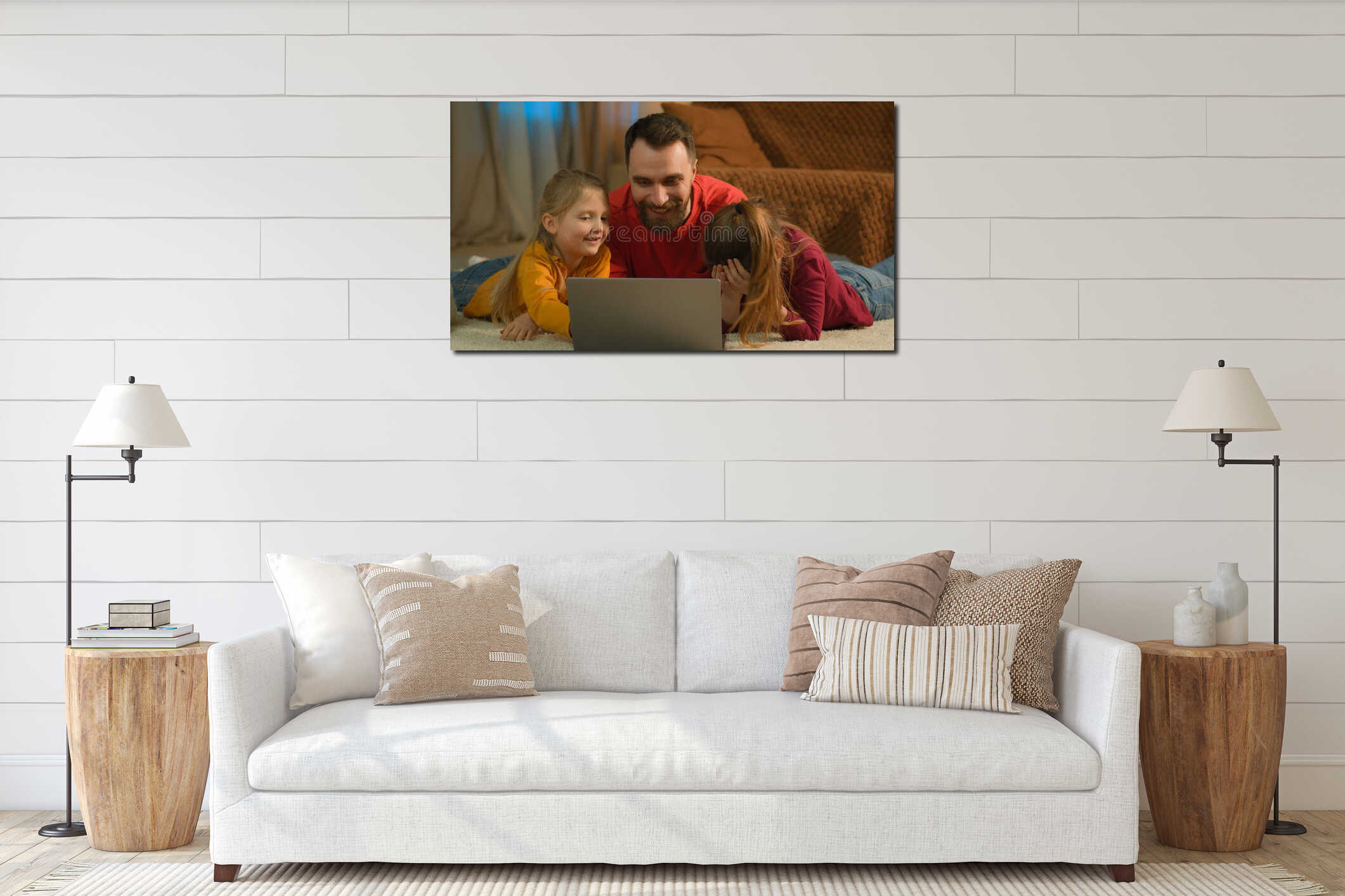 Canvas hanging interior mockup