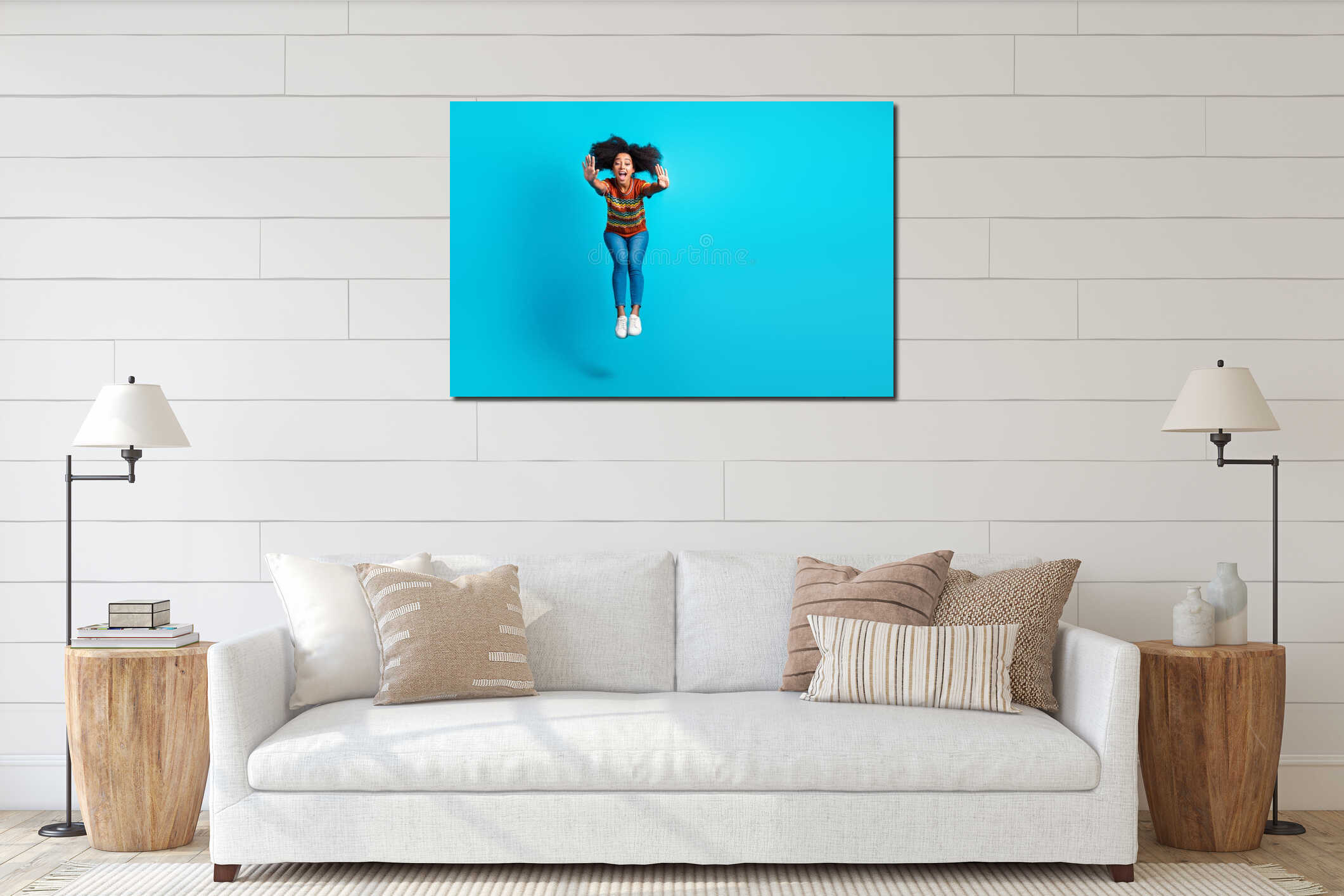 Canvas hanging interior mockup
