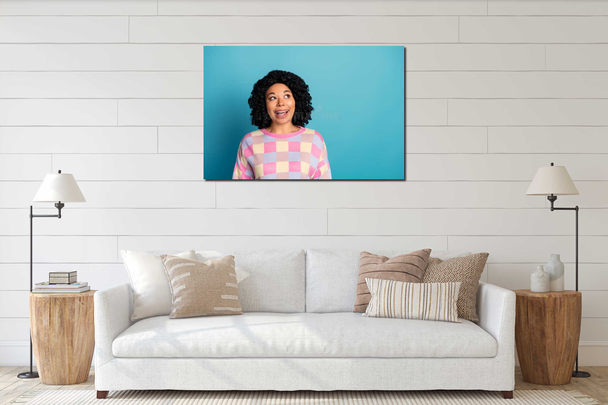 Canvas hanging interior mockup