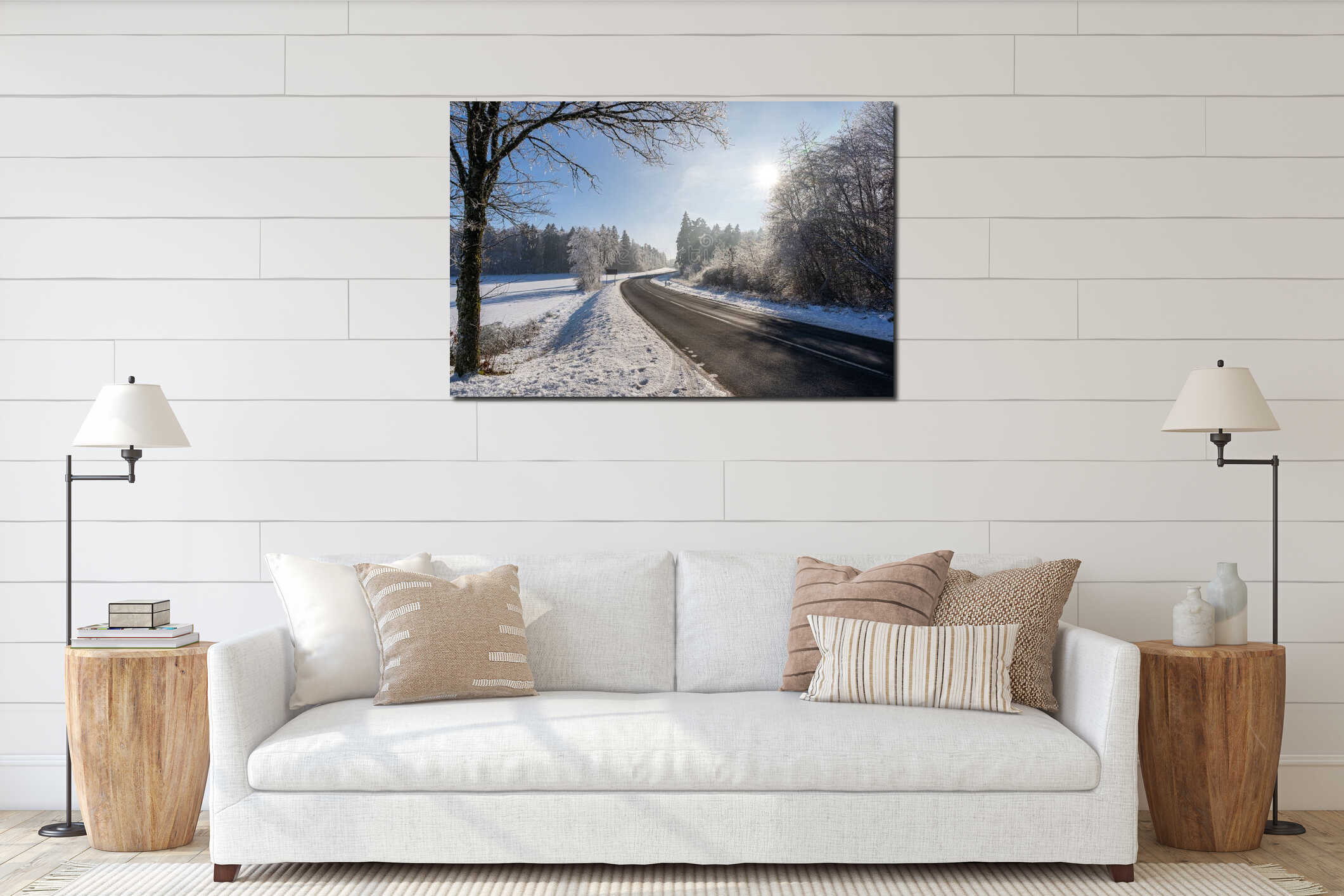 Canvas hanging interior mockup