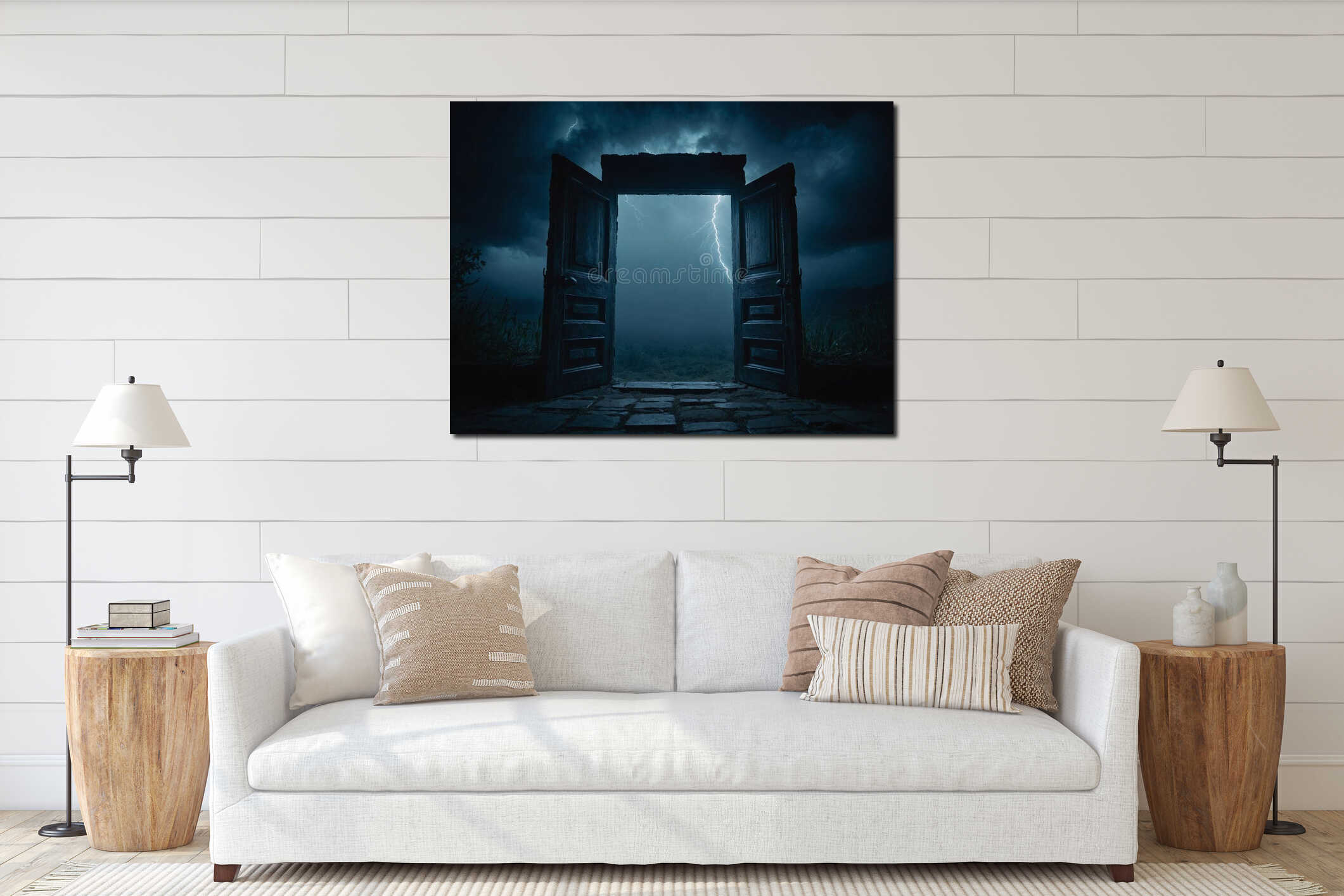 Canvas hanging interior mockup