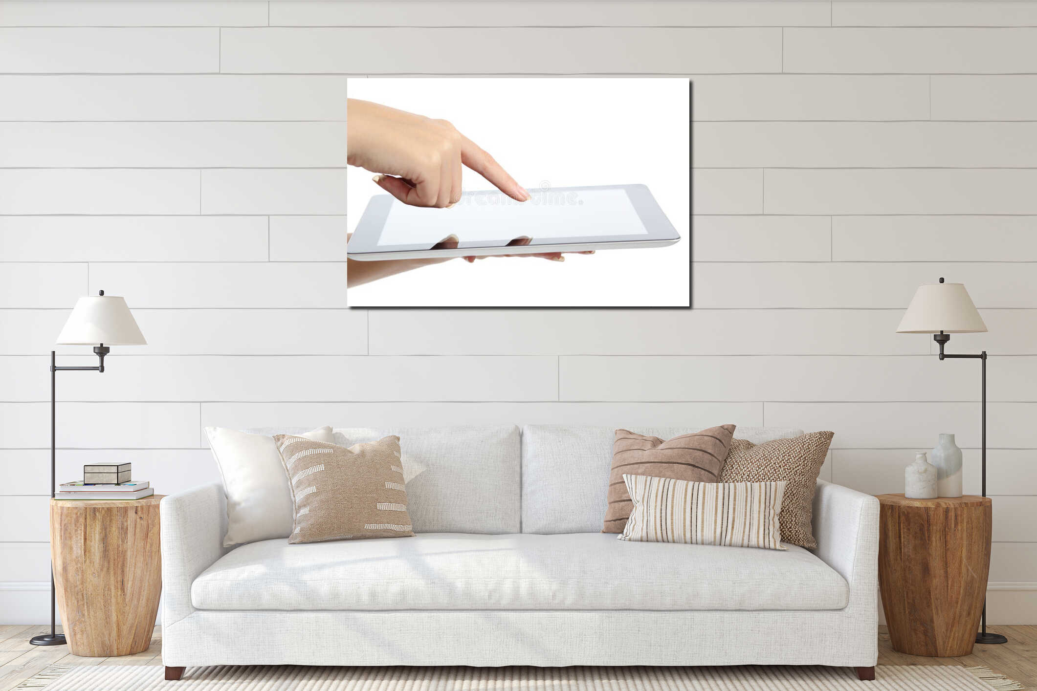 Canvas hanging interior mockup