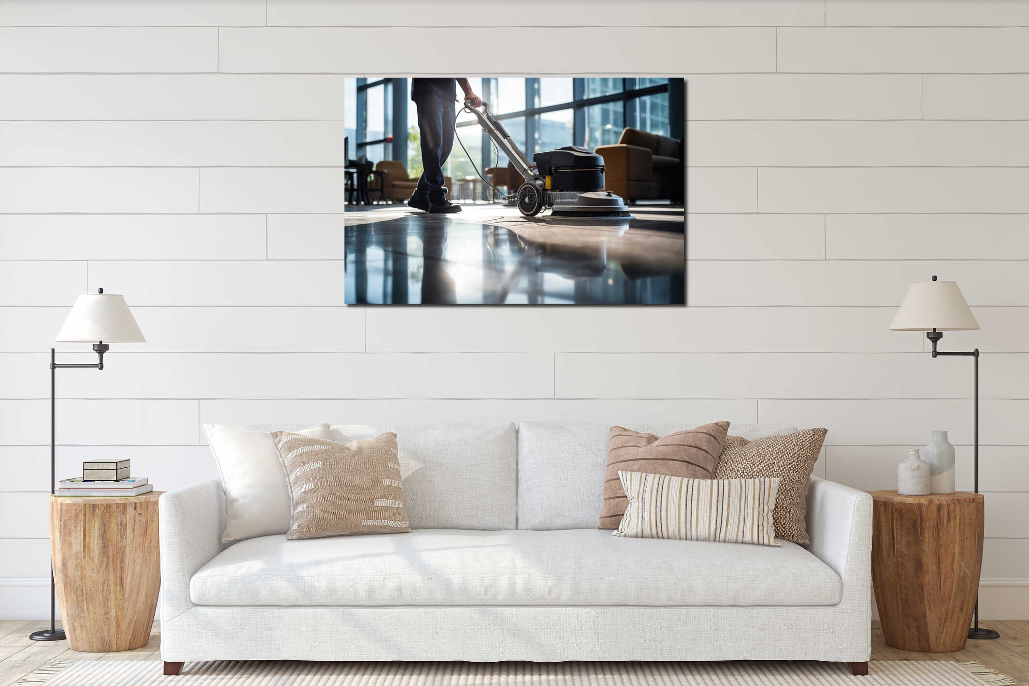 Canvas hanging interior mockup