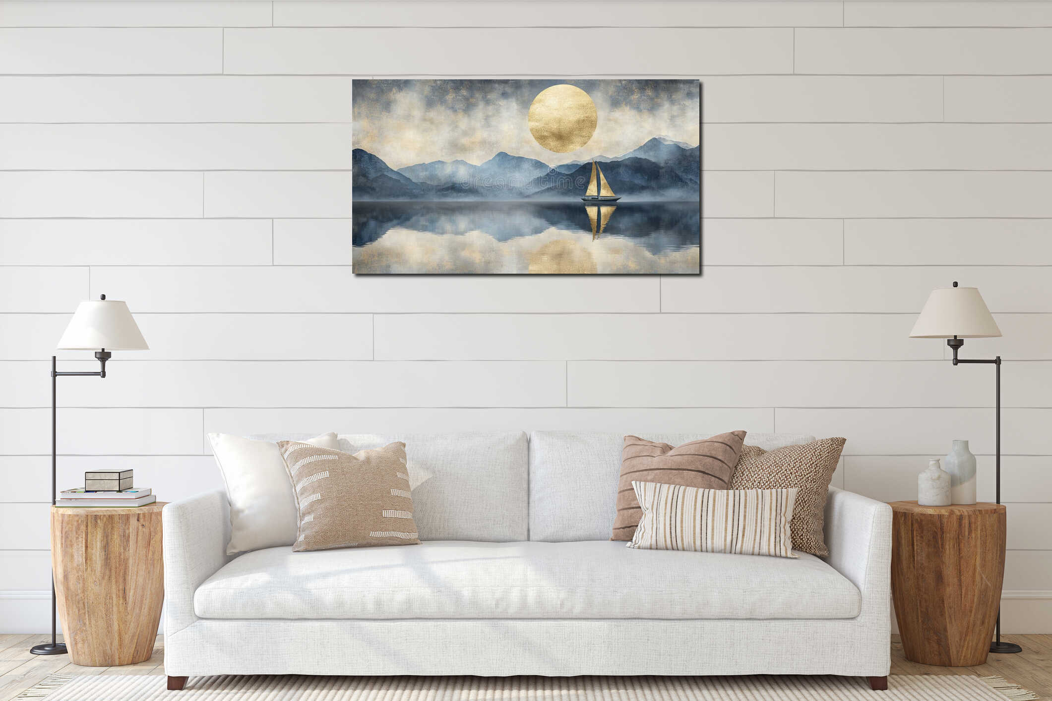 Canvas hanging interior mockup