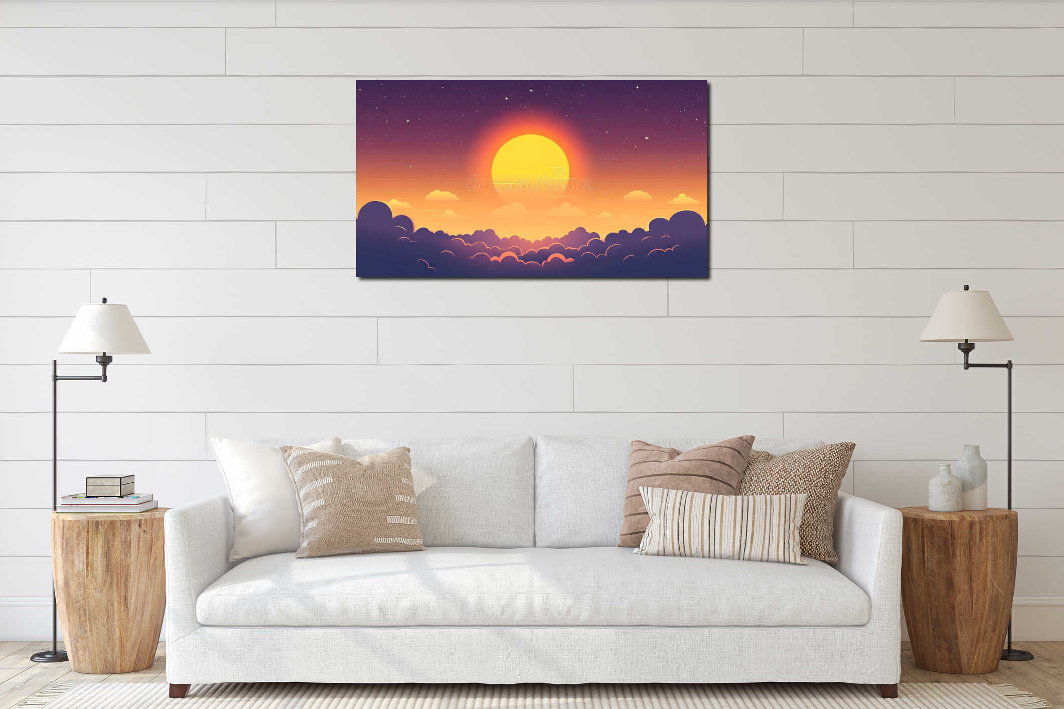 Canvas hanging interior mockup