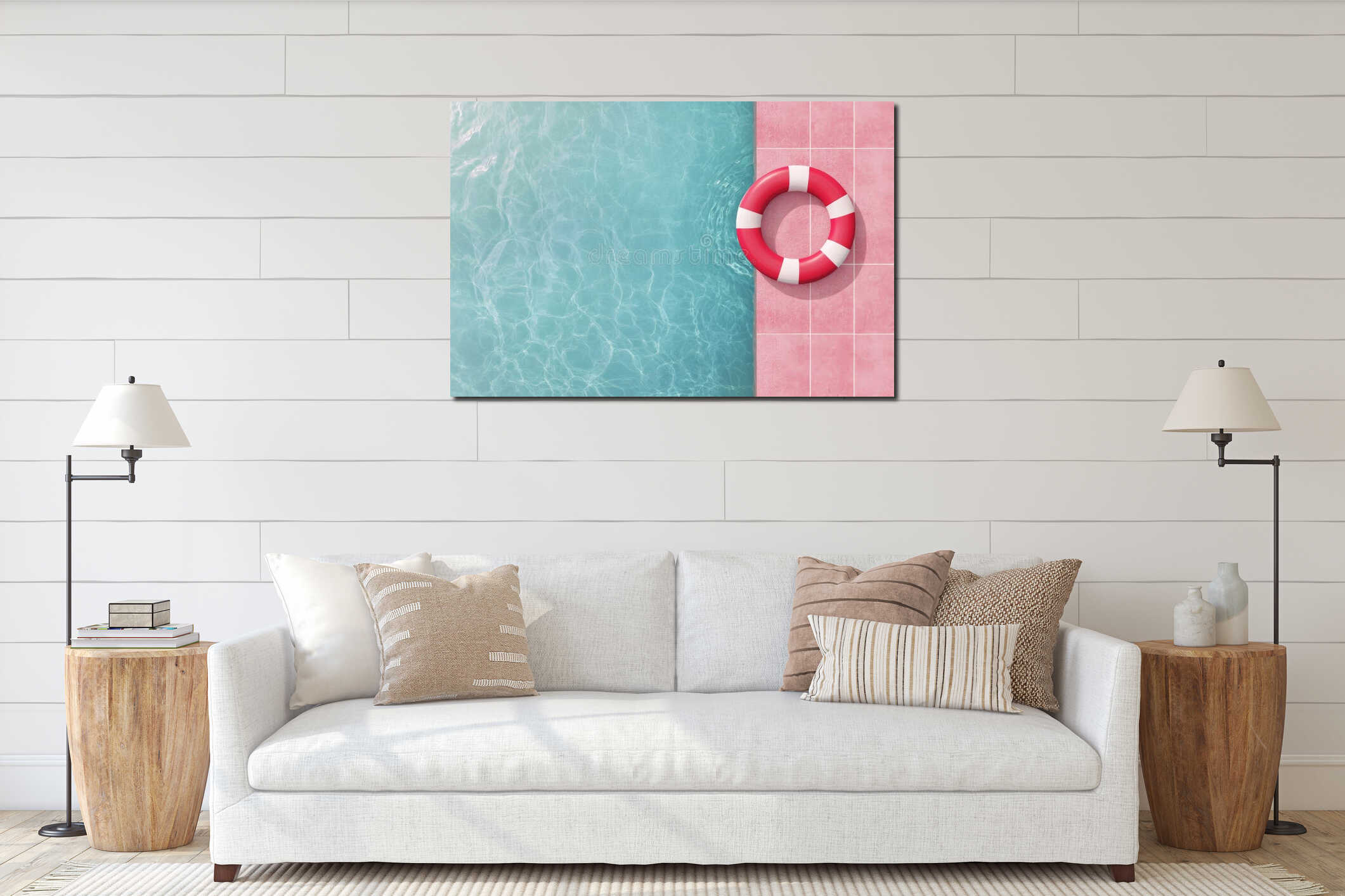 Canvas hanging interior mockup