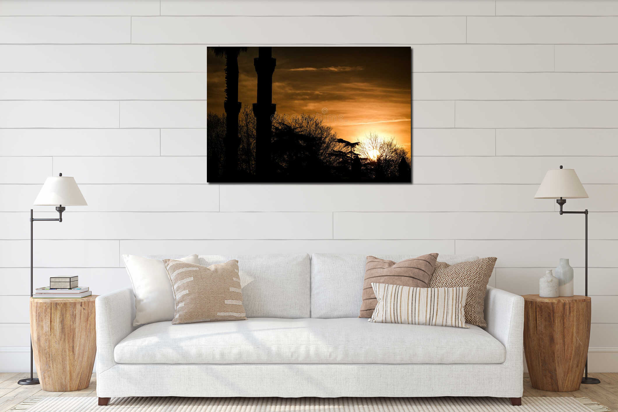 Canvas hanging interior mockup