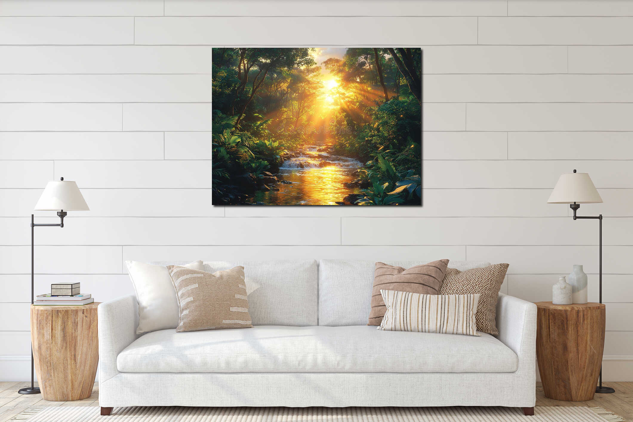 Canvas hanging interior mockup