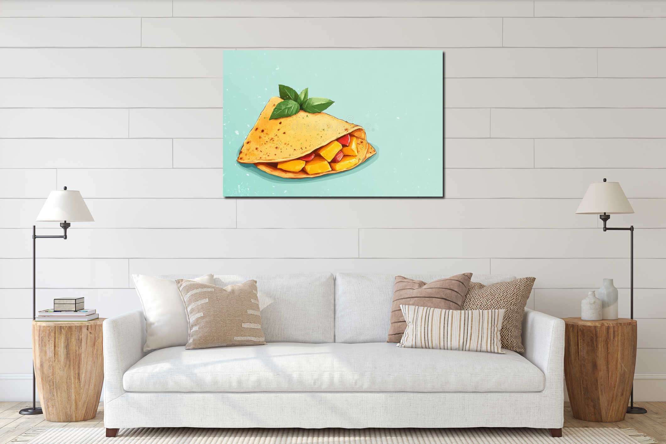 Canvas hanging interior mockup