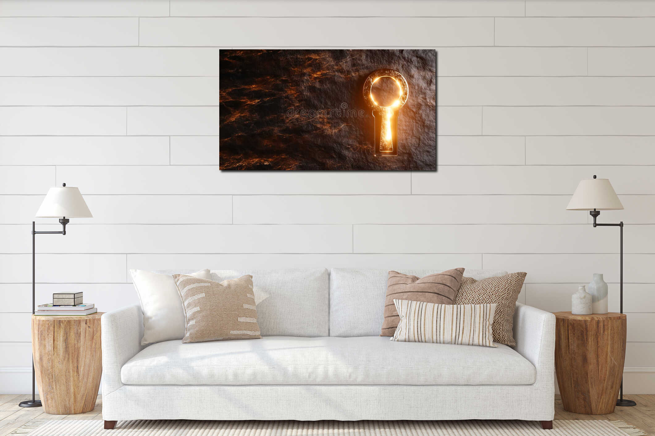 Canvas hanging interior mockup