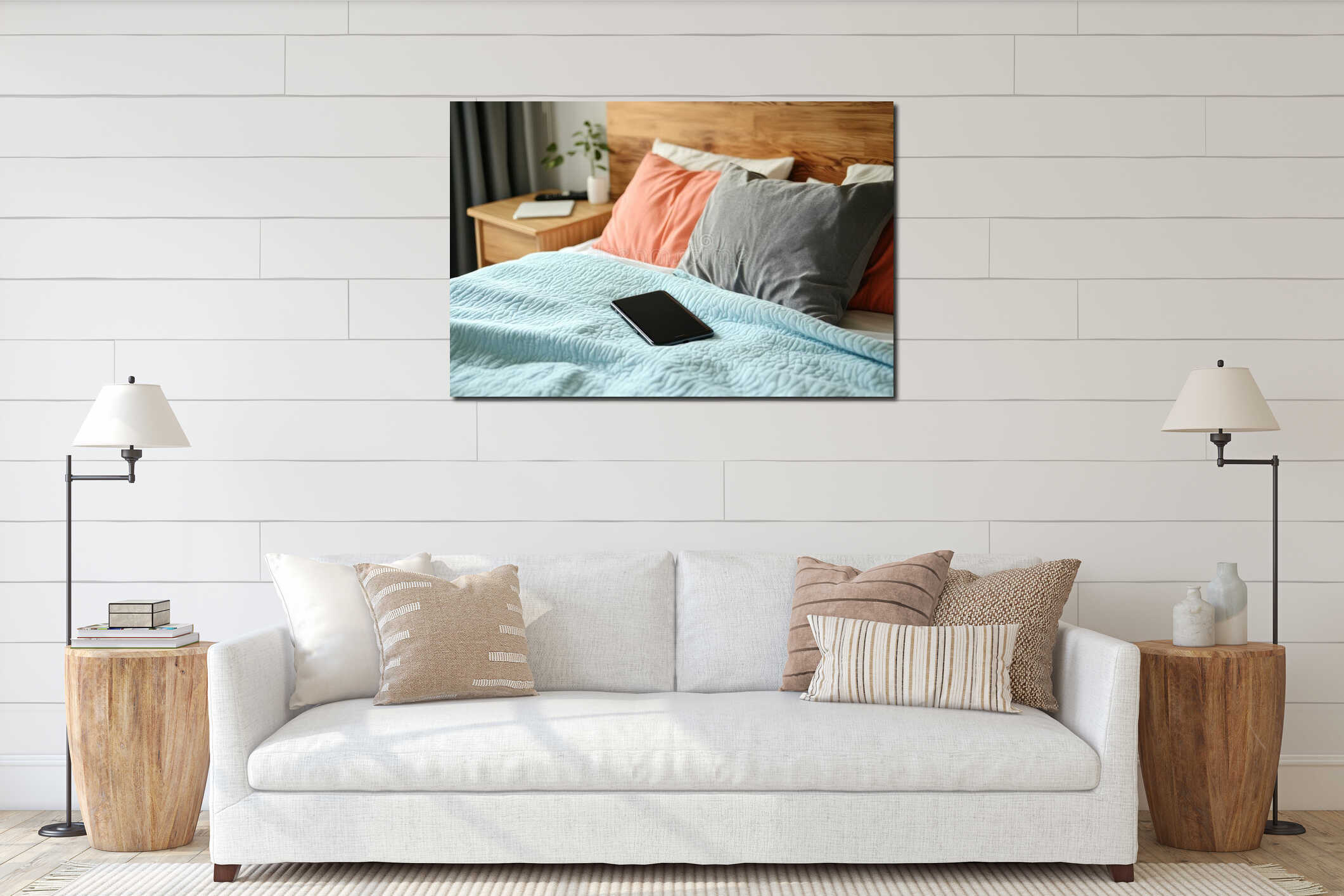 Canvas hanging interior mockup