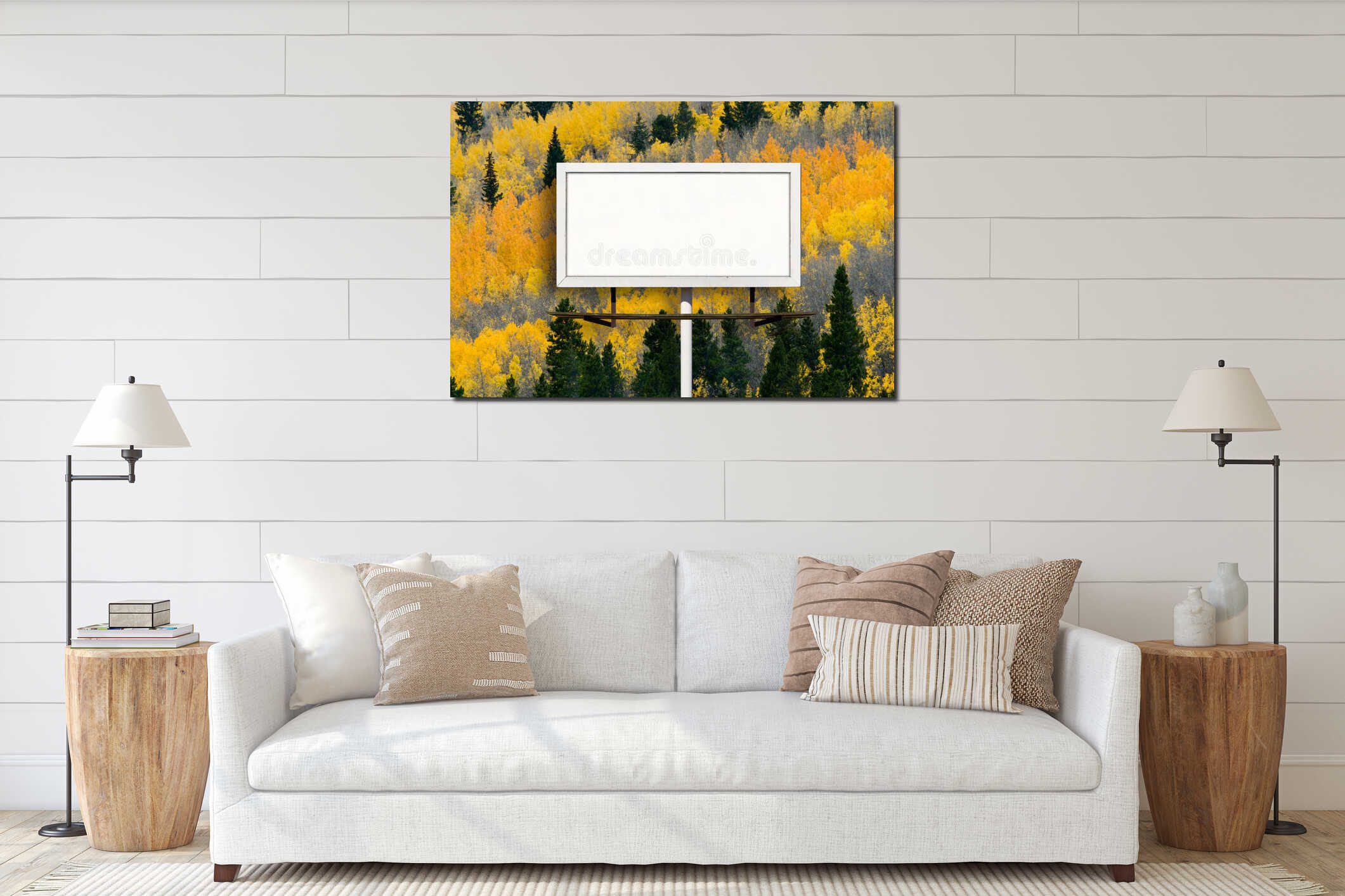Canvas hanging interior mockup