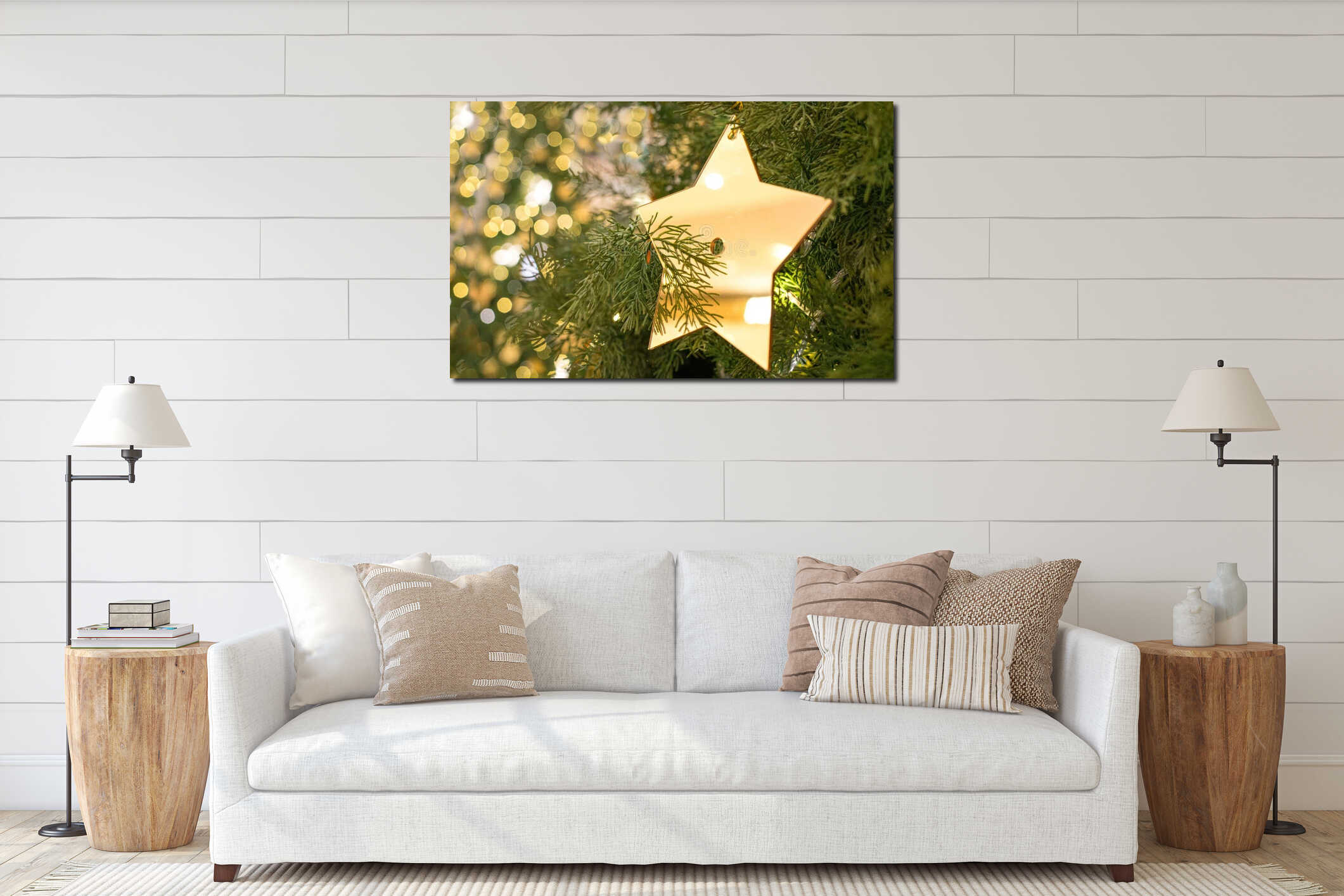 Canvas hanging interior mockup