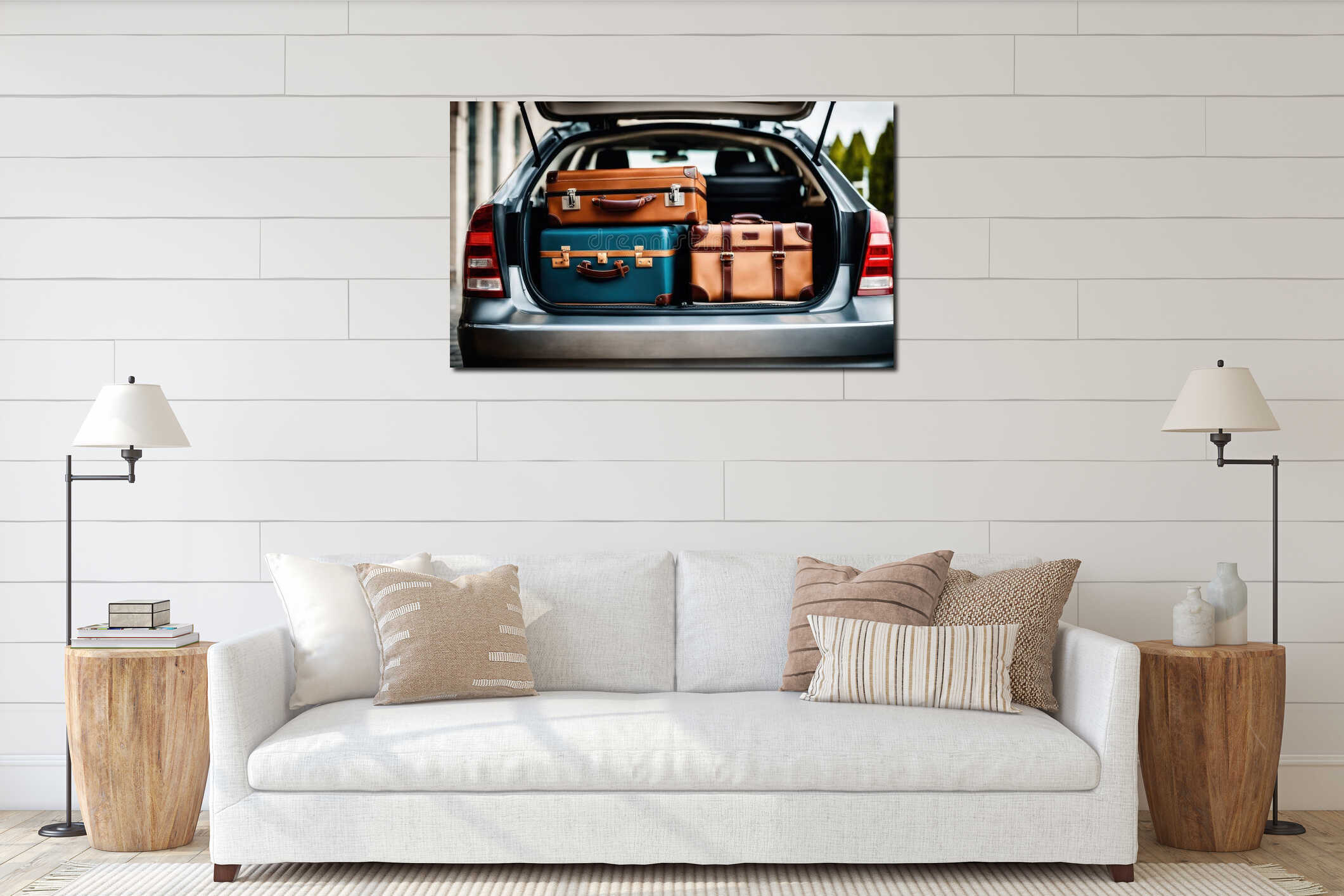 Canvas hanging interior mockup