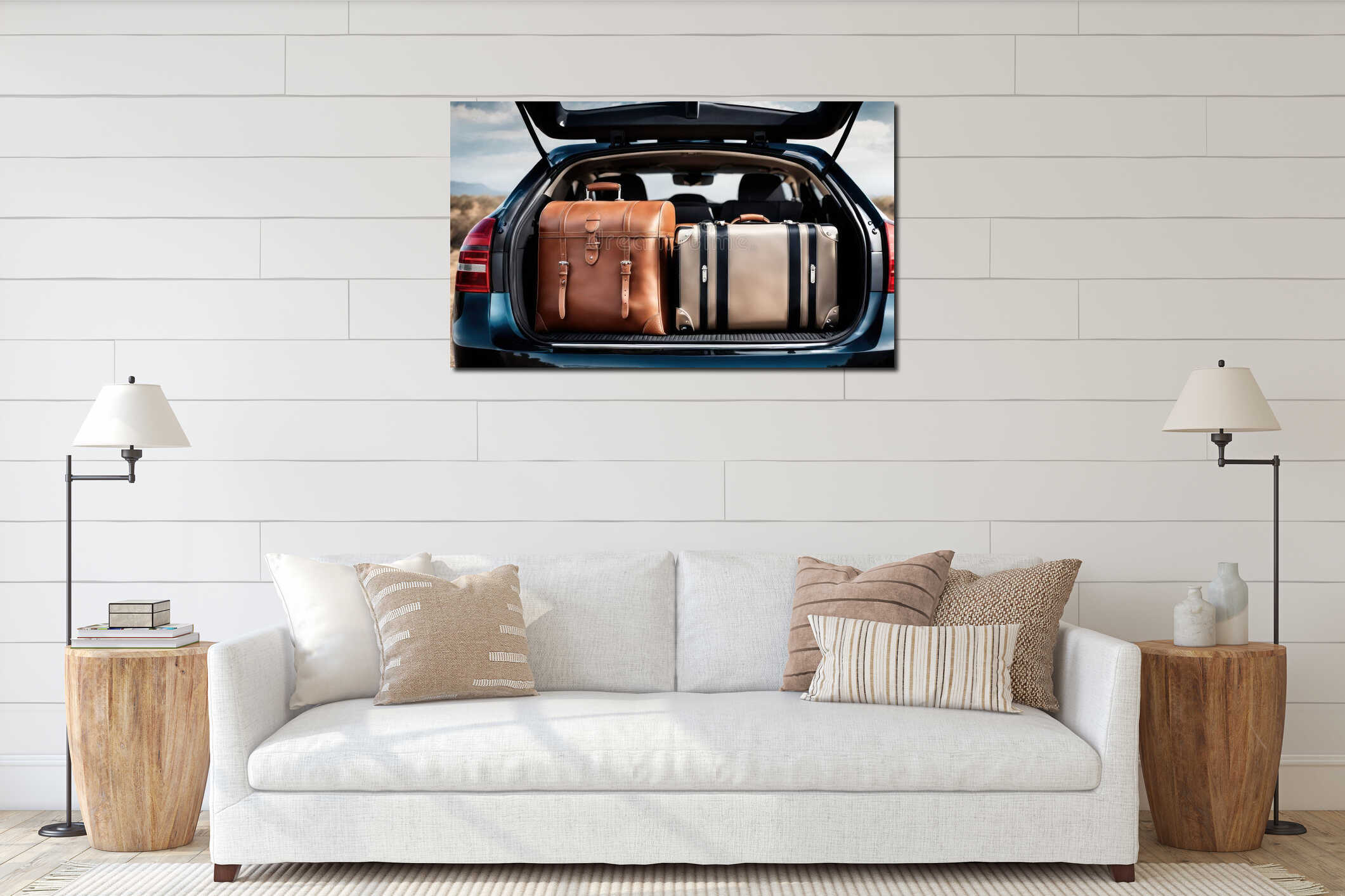 Canvas hanging interior mockup