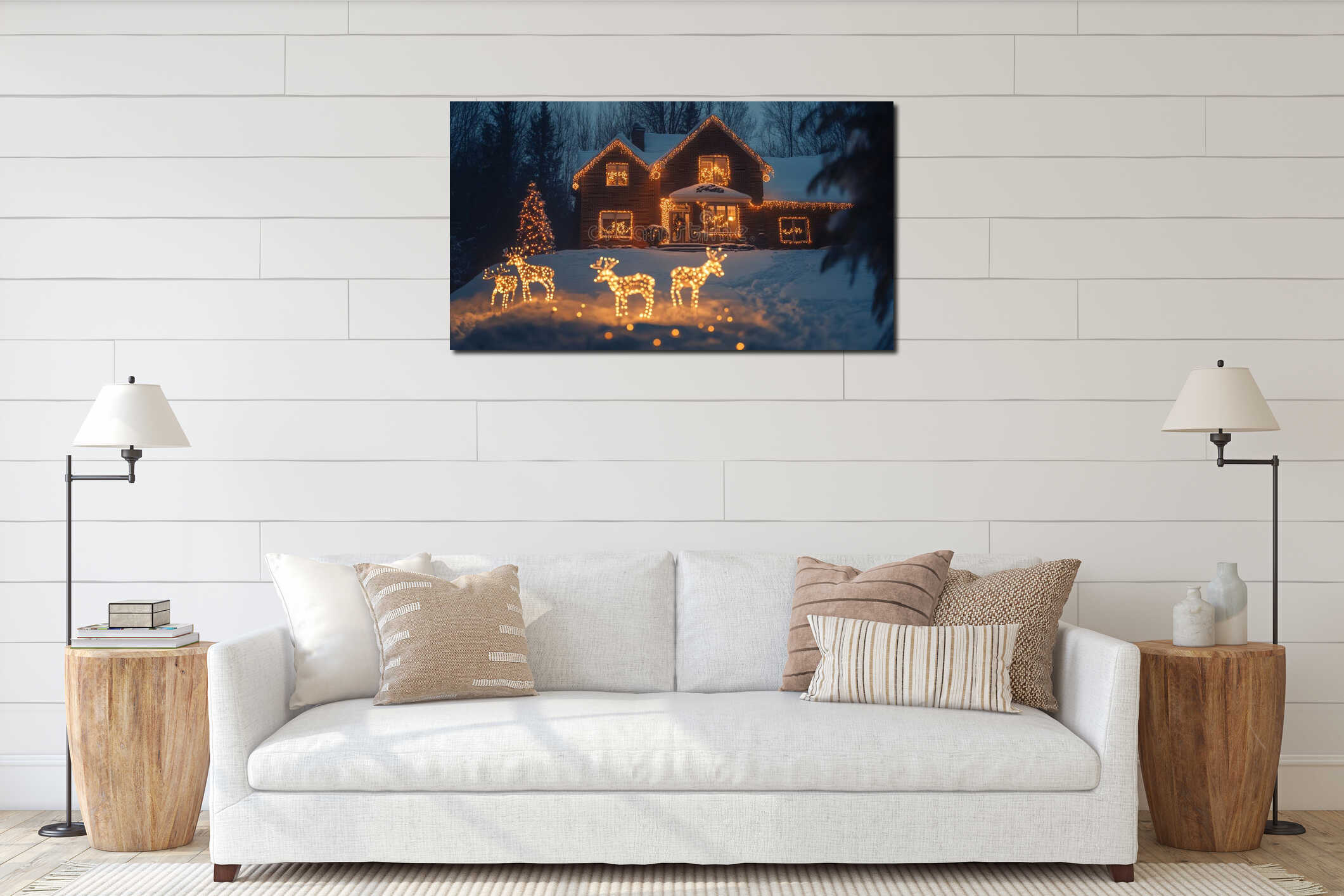 Canvas hanging interior mockup