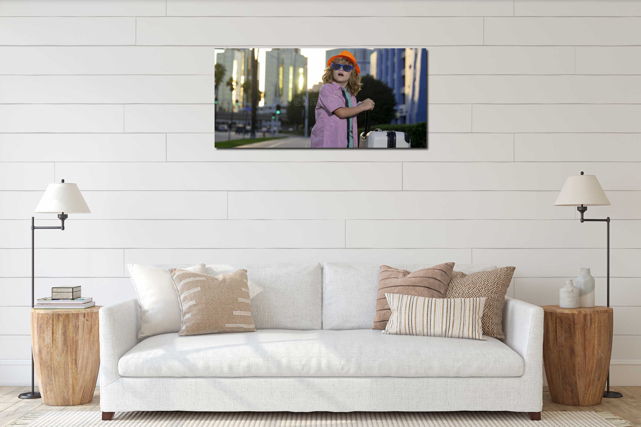 Canvas hanging interior mockup
