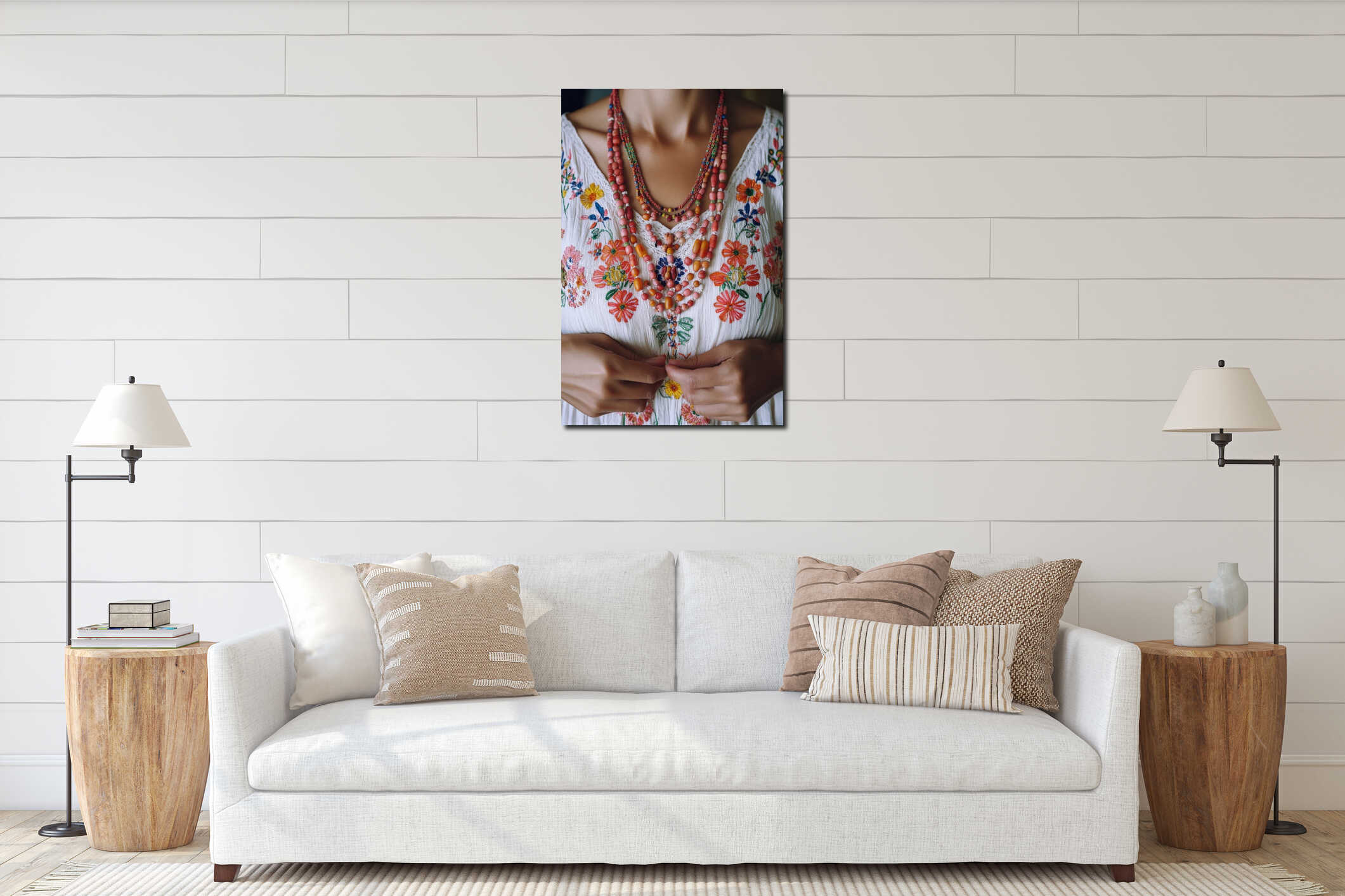 Canvas hanging interior mockup