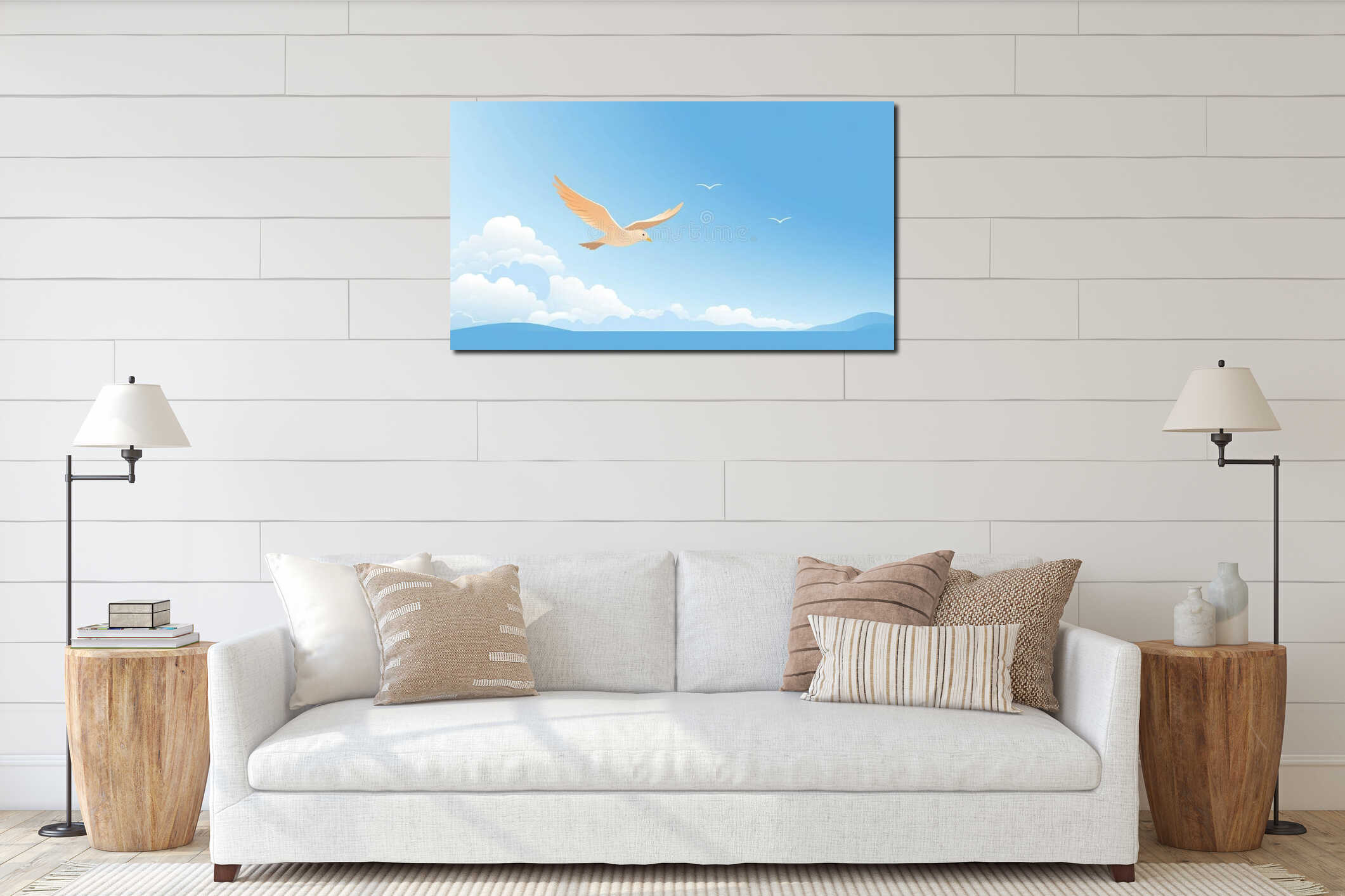 Canvas hanging interior mockup