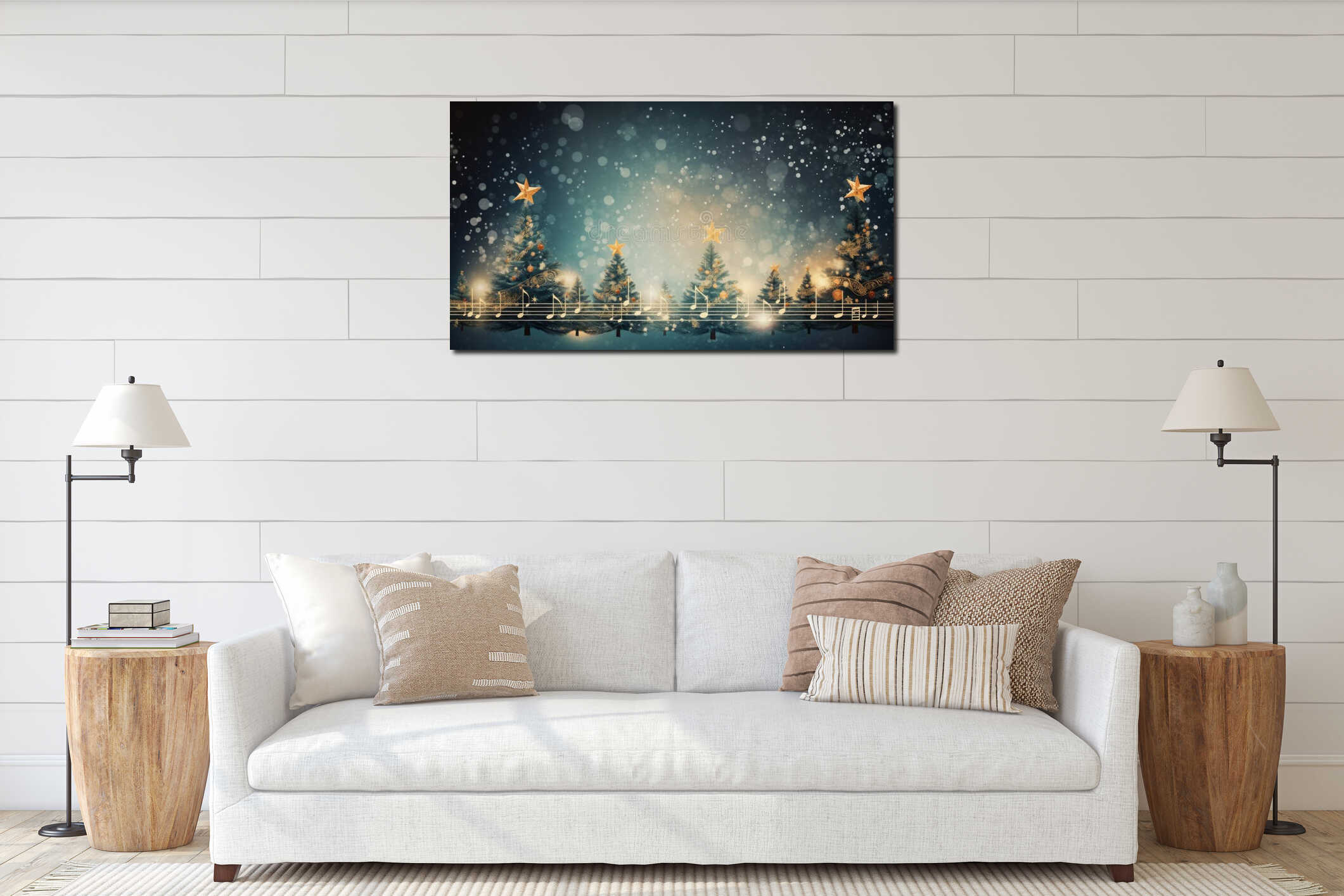 Canvas hanging interior mockup