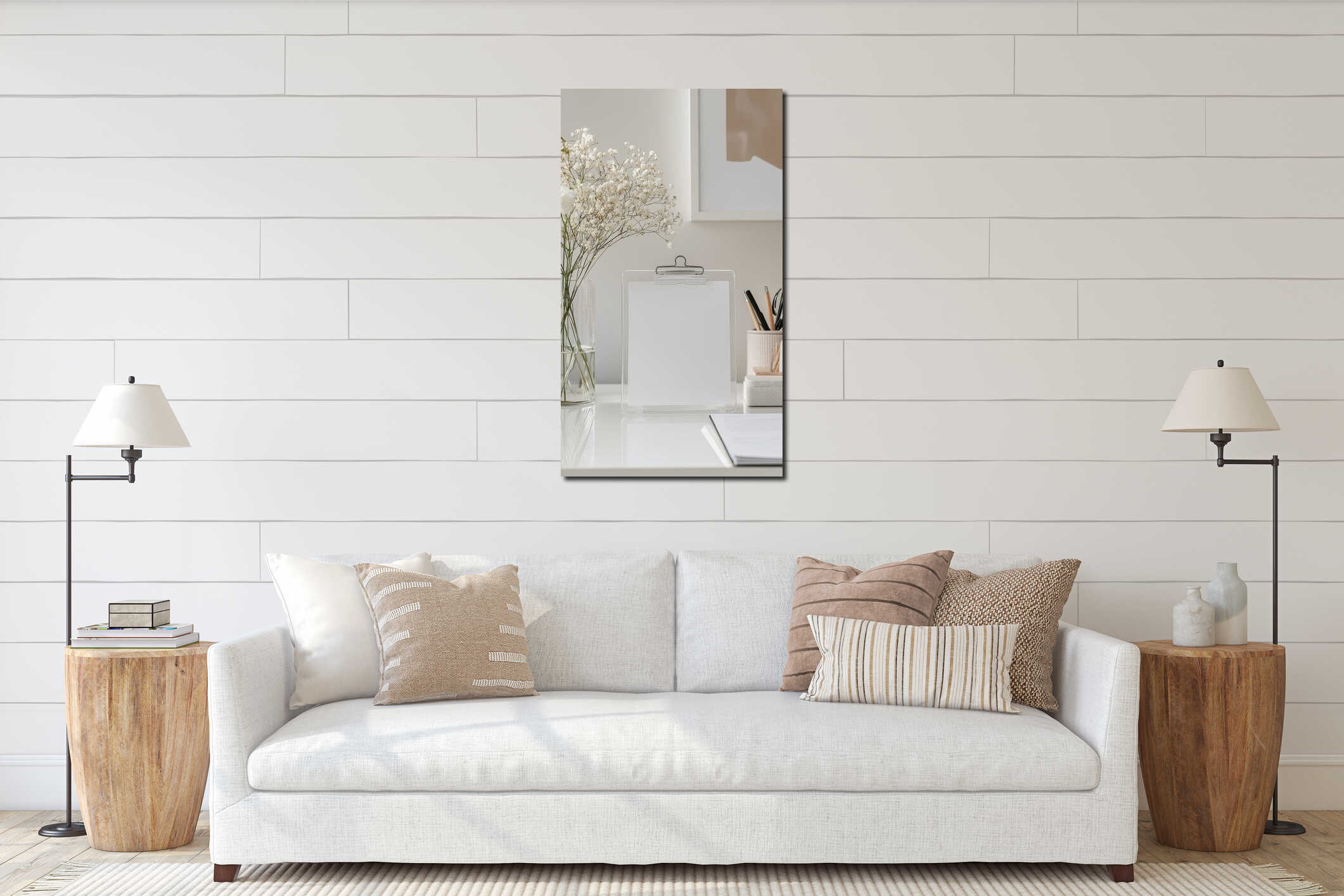Canvas hanging interior mockup