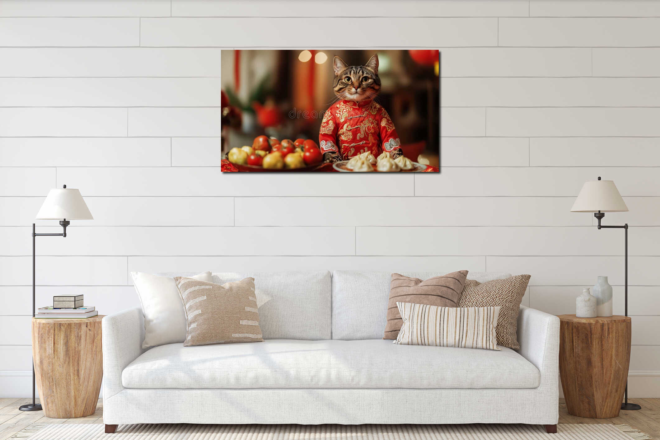 Canvas hanging interior mockup
