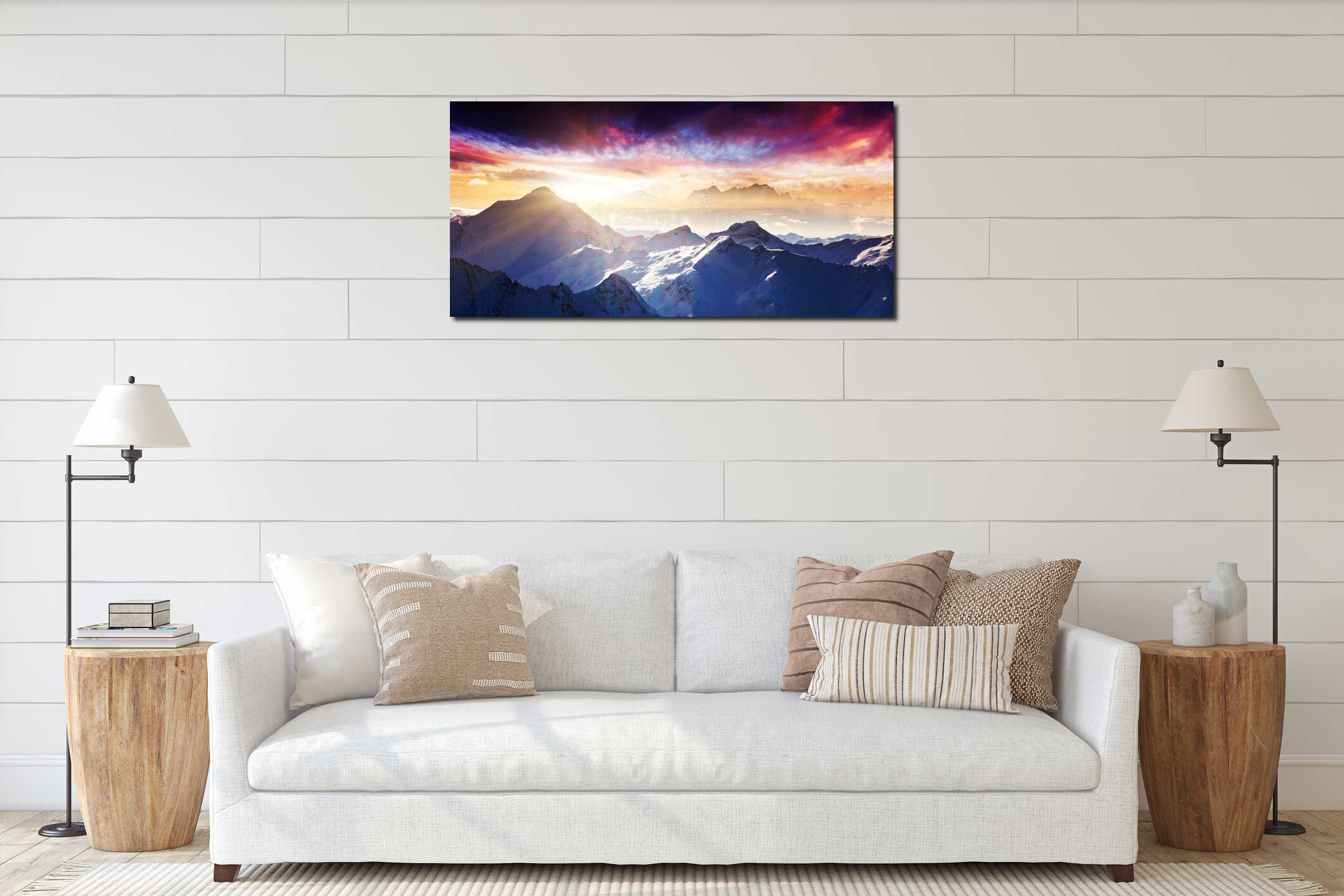 Canvas hanging interior mockup