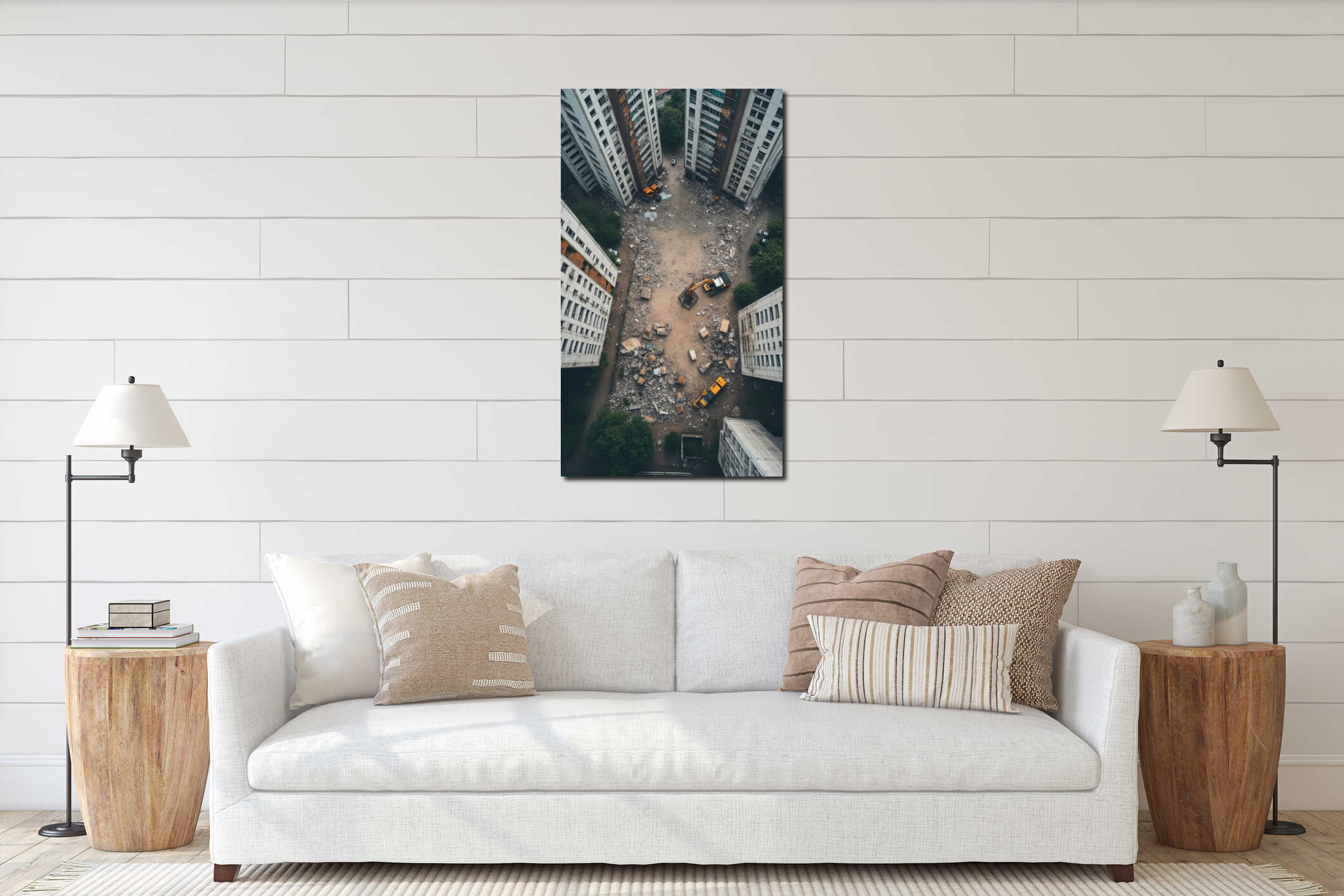 Canvas hanging interior mockup