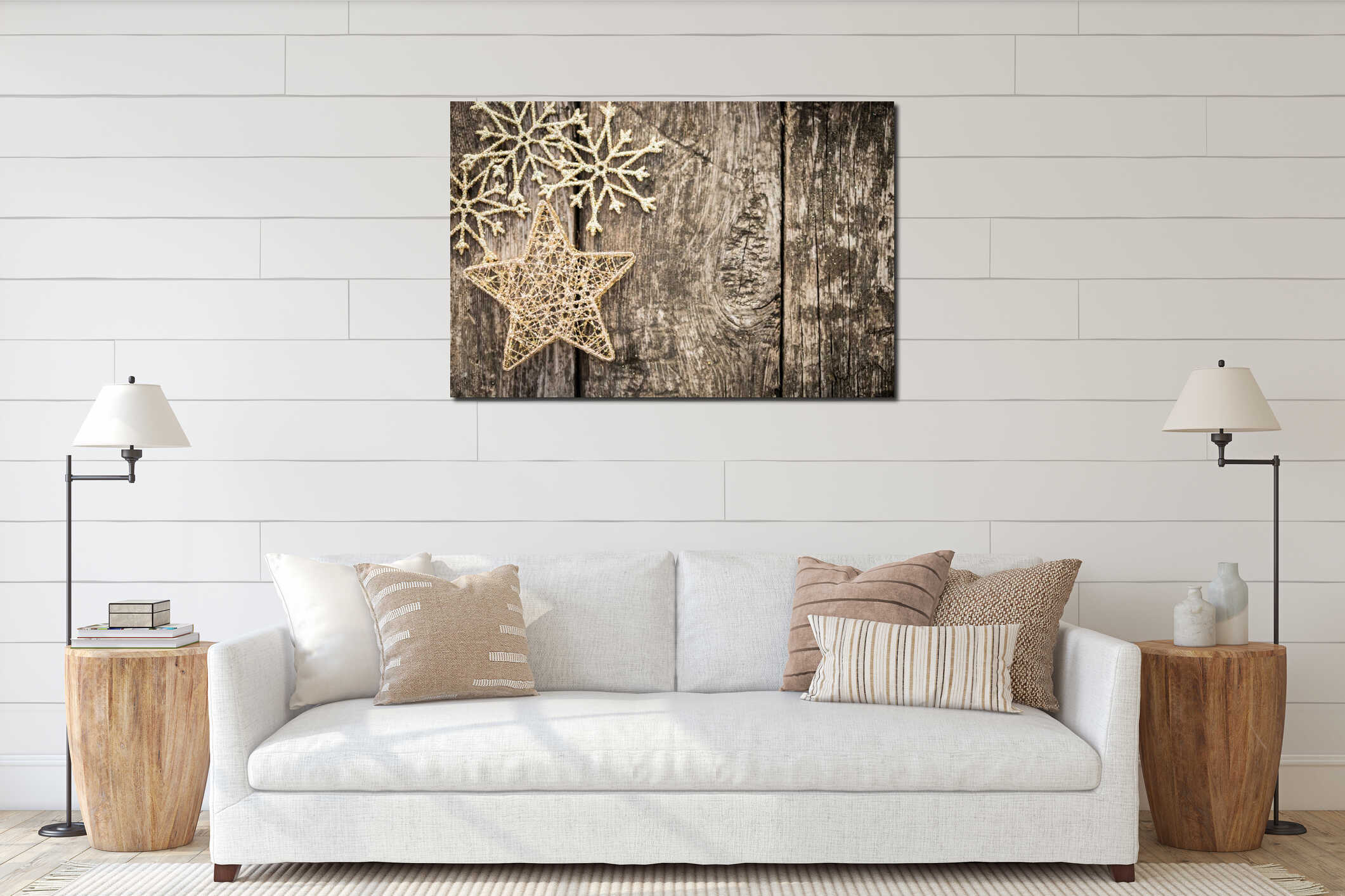 Canvas hanging interior mockup