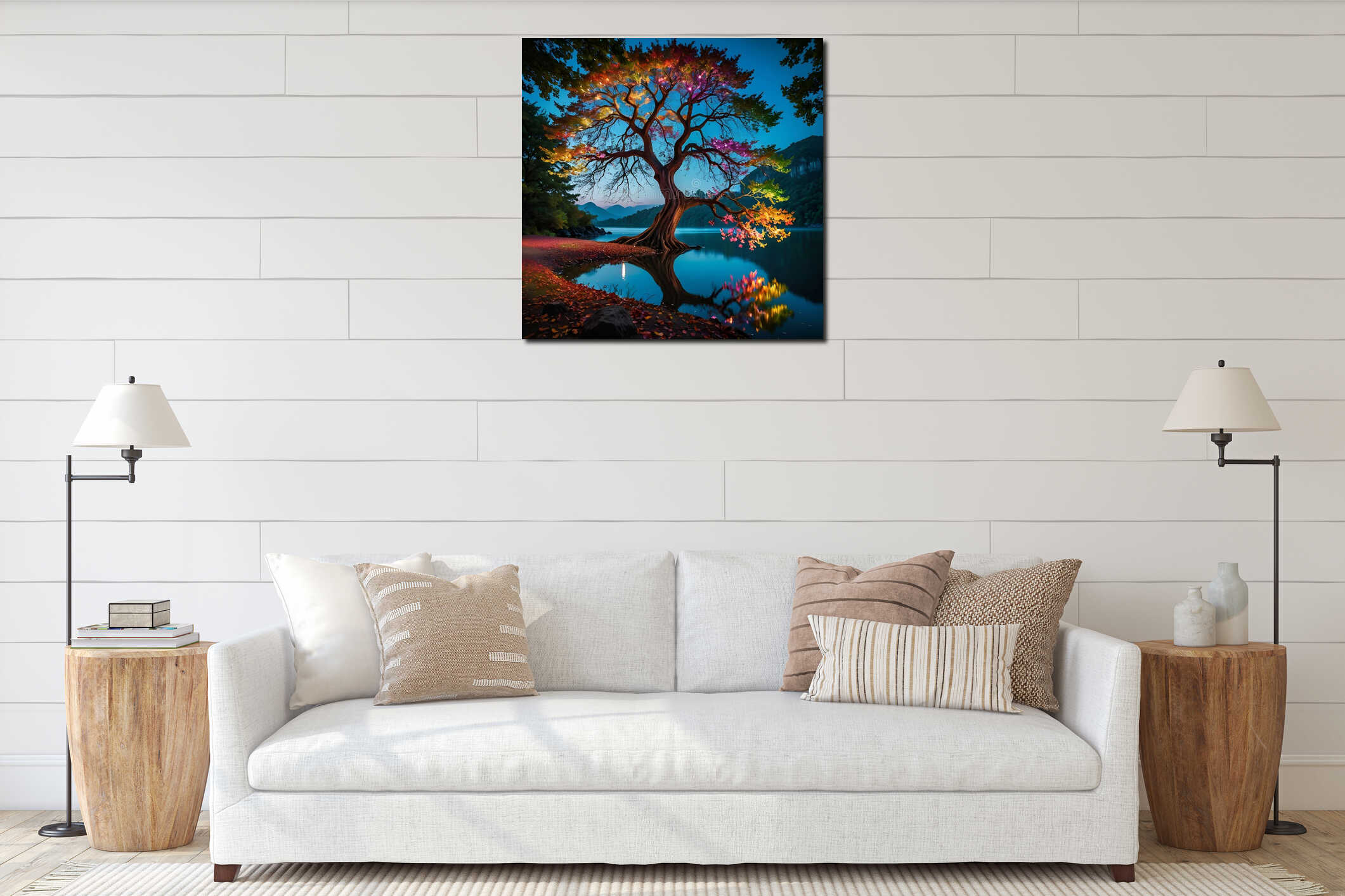 Canvas hanging interior mockup