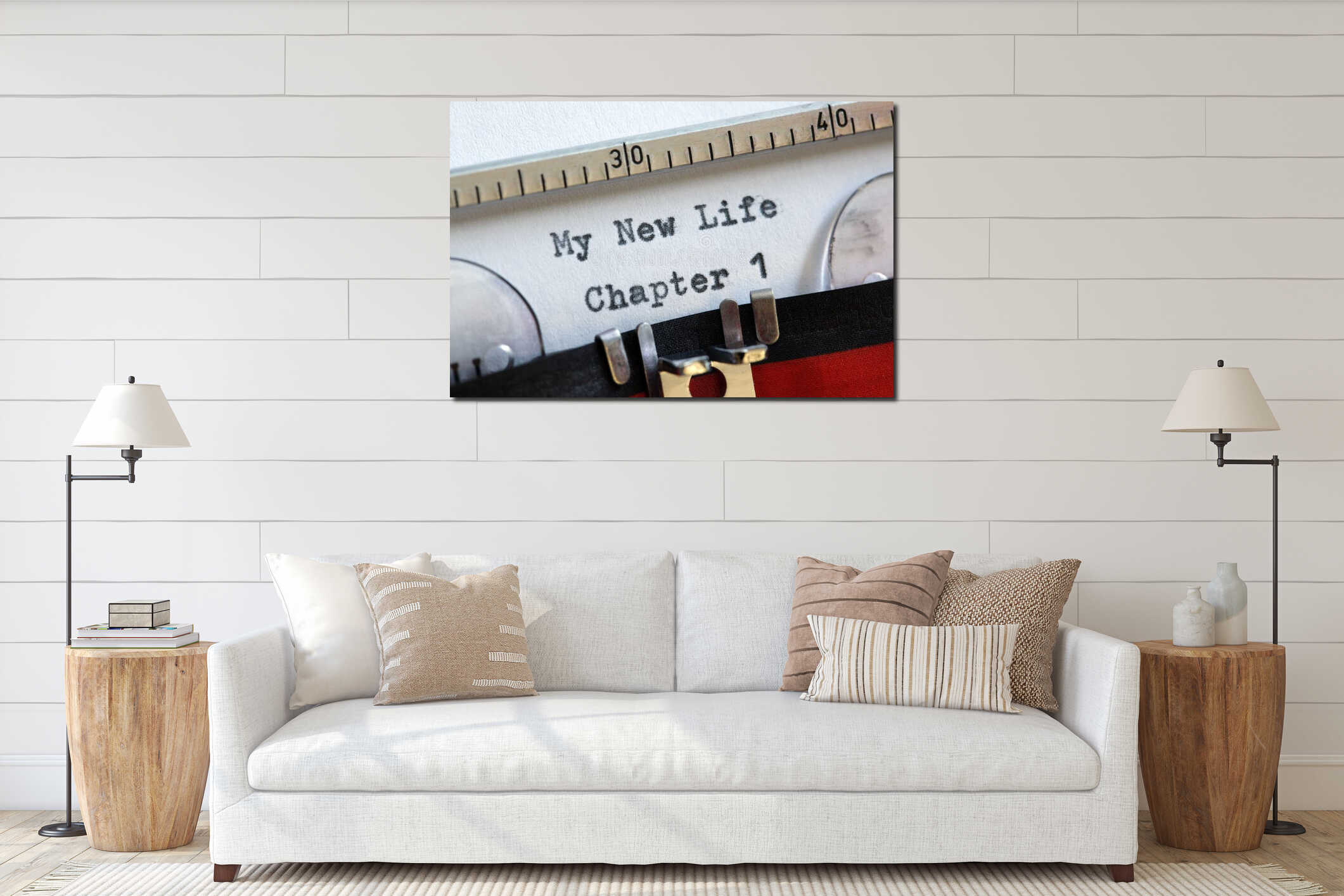 Canvas hanging interior mockup