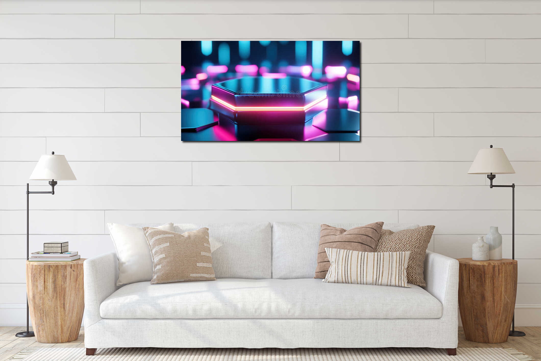 Canvas hanging interior mockup