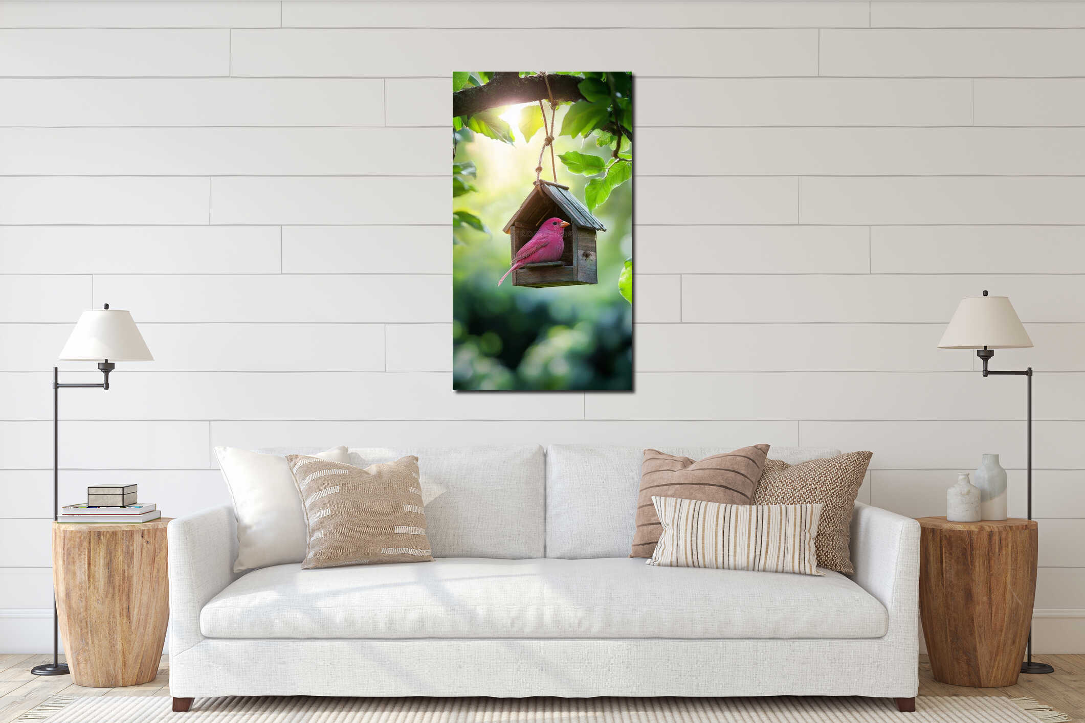Canvas hanging interior mockup
