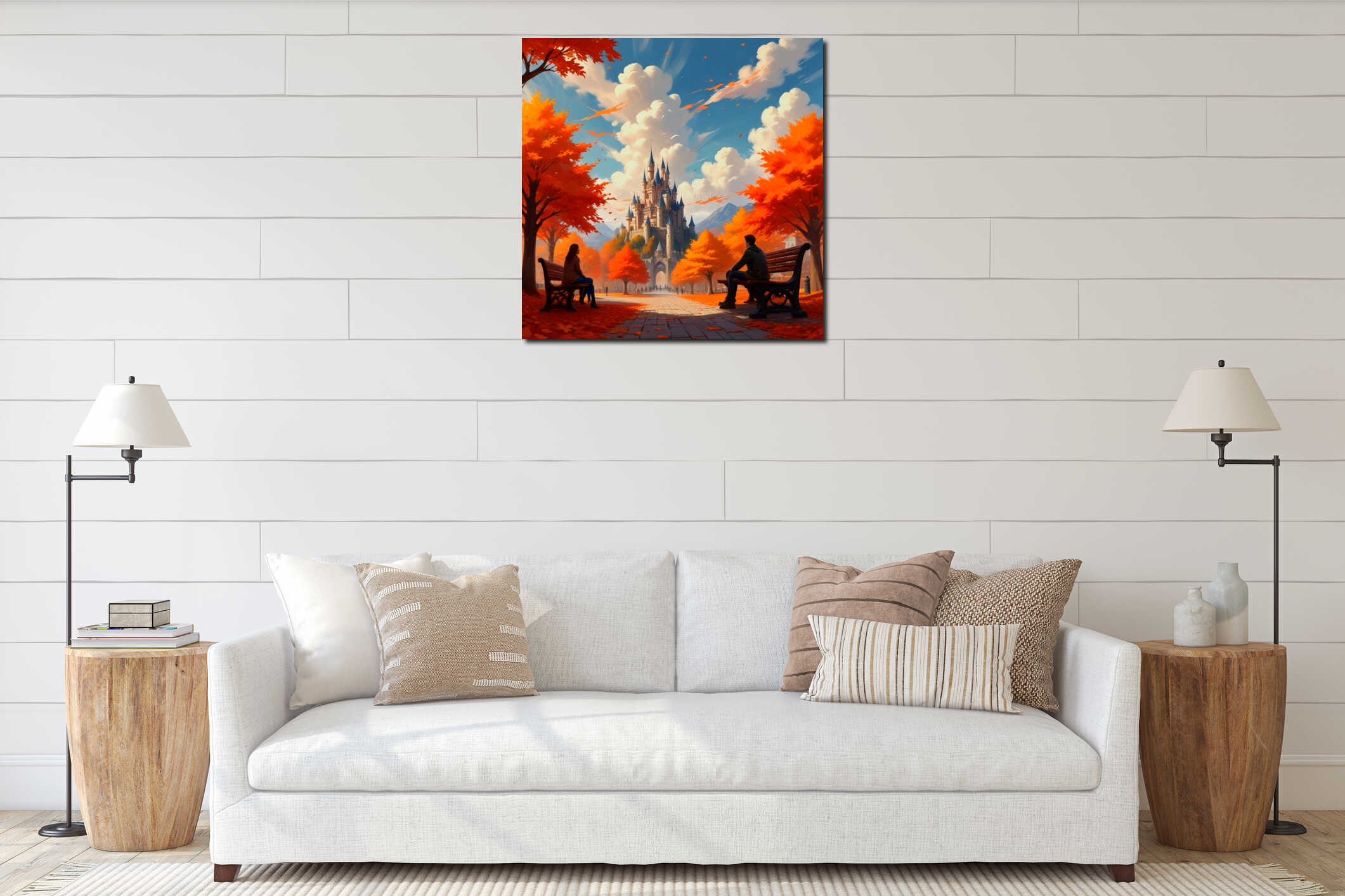 Canvas hanging interior mockup