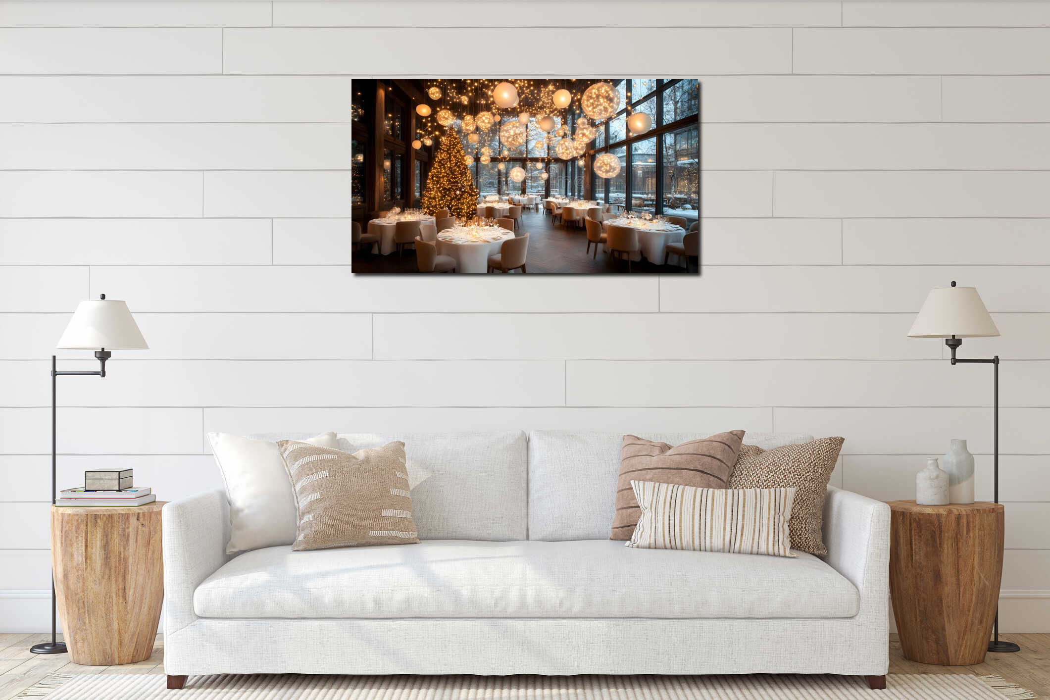 Canvas hanging interior mockup