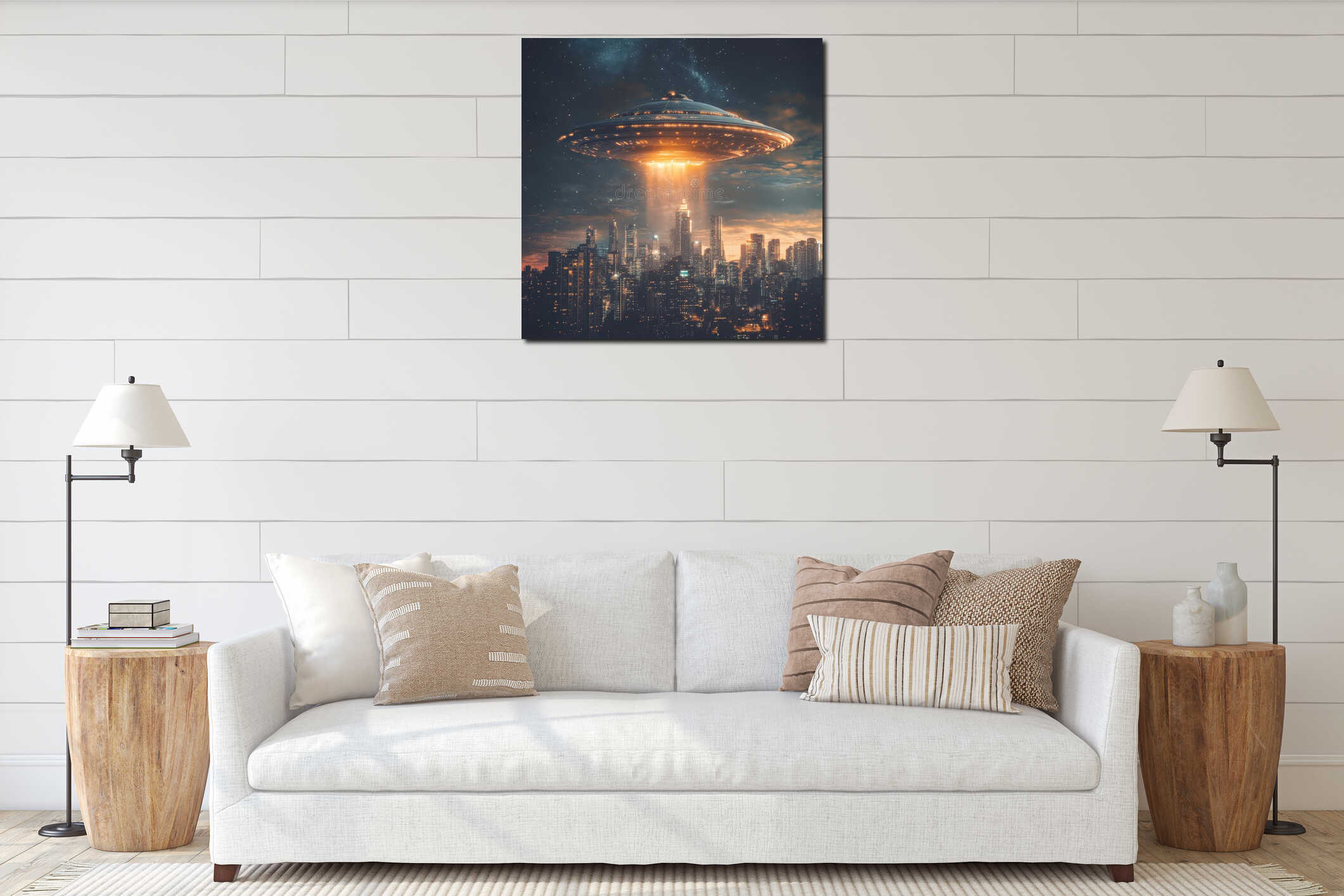 Canvas hanging interior mockup