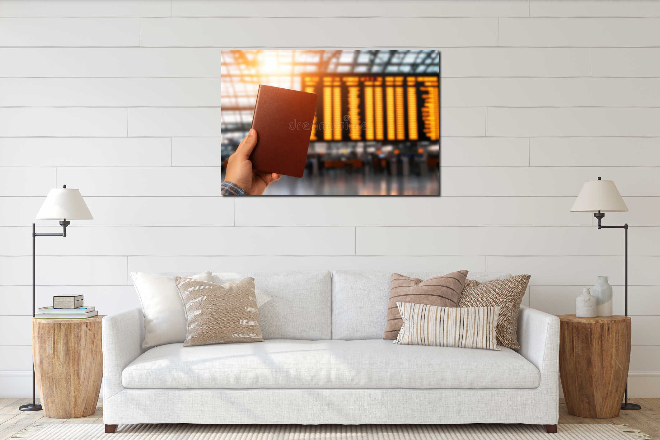 Canvas hanging interior mockup