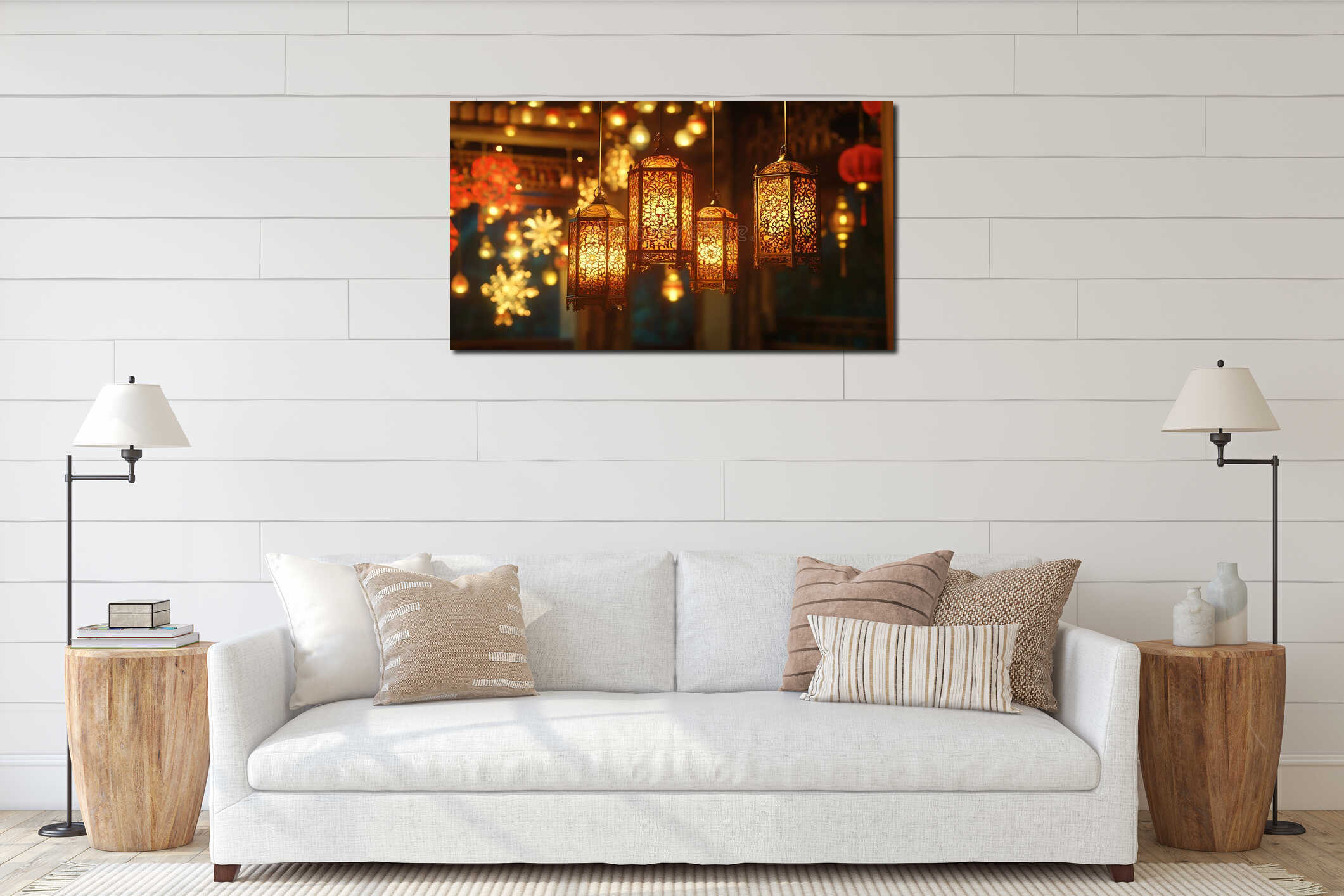 Canvas hanging interior mockup