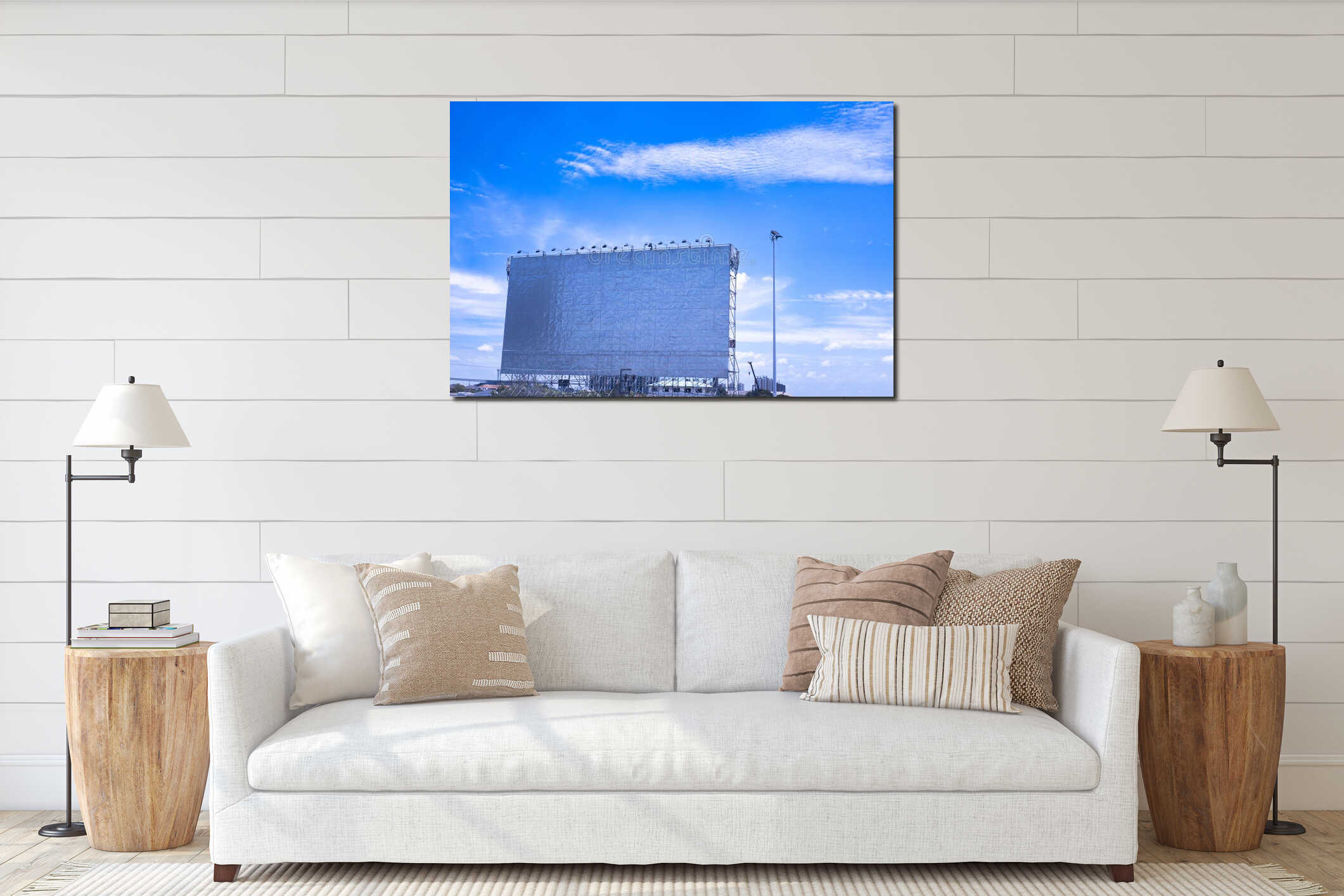 Canvas hanging interior mockup
