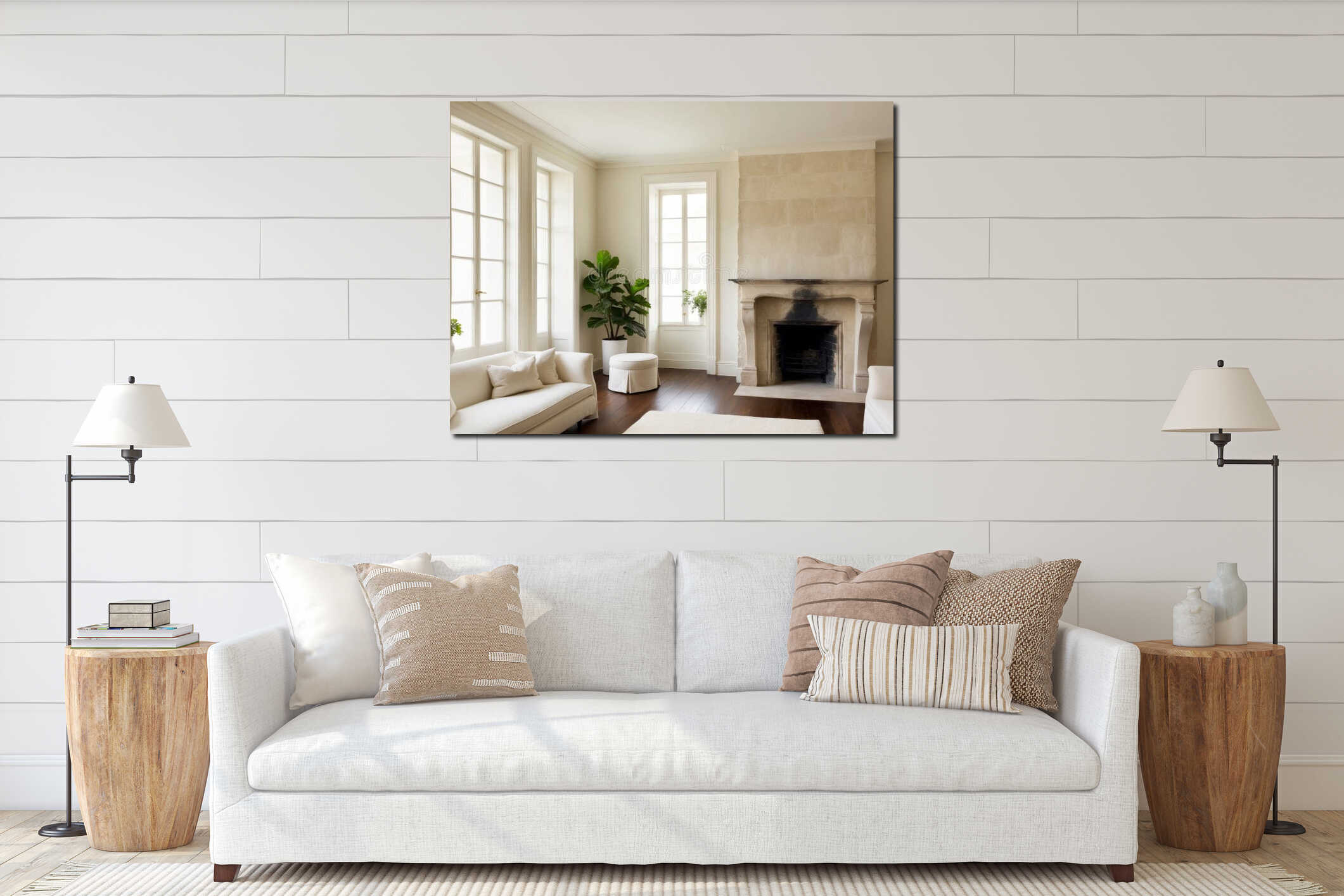 Canvas hanging interior mockup