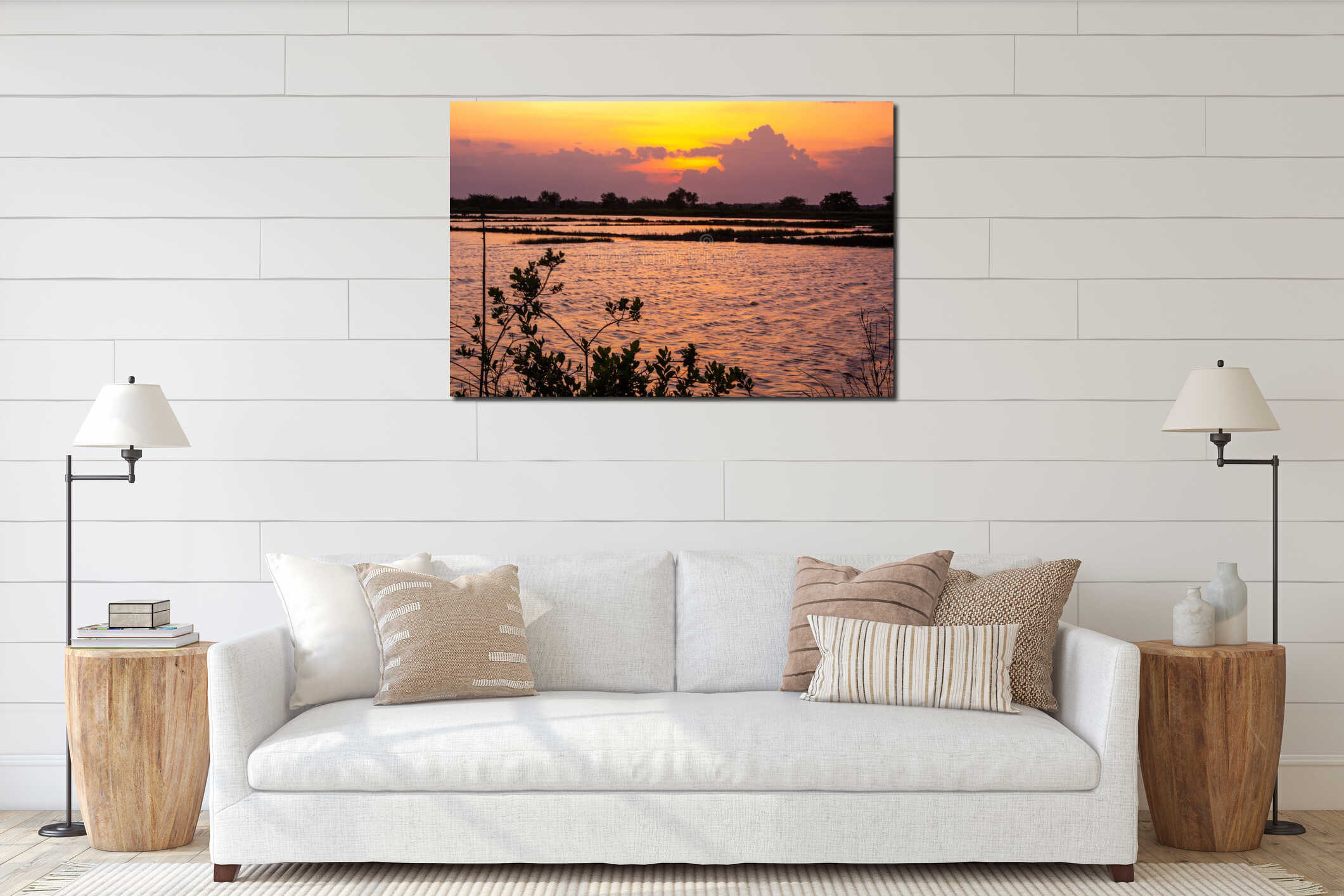 Canvas hanging interior mockup