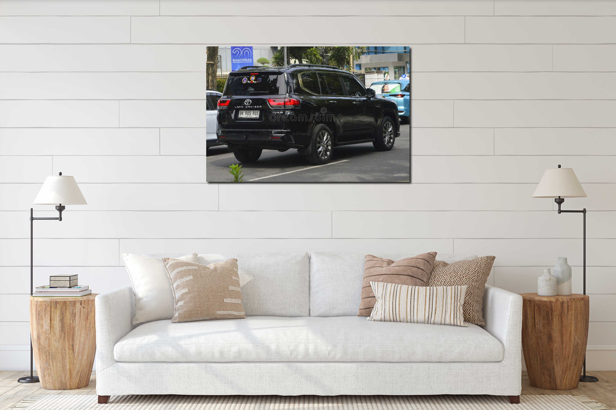 Canvas hanging interior mockup
