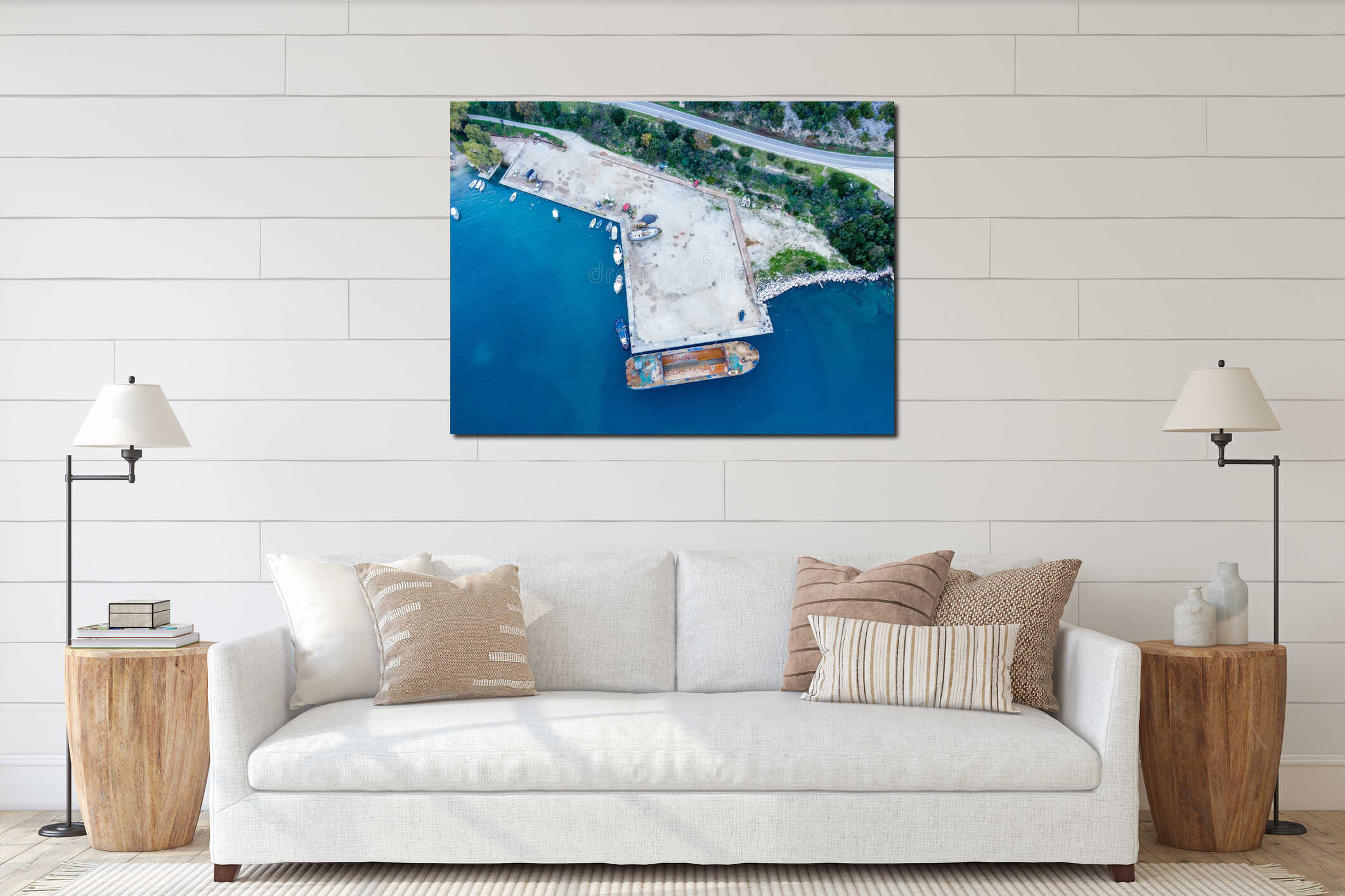 Canvas hanging interior mockup