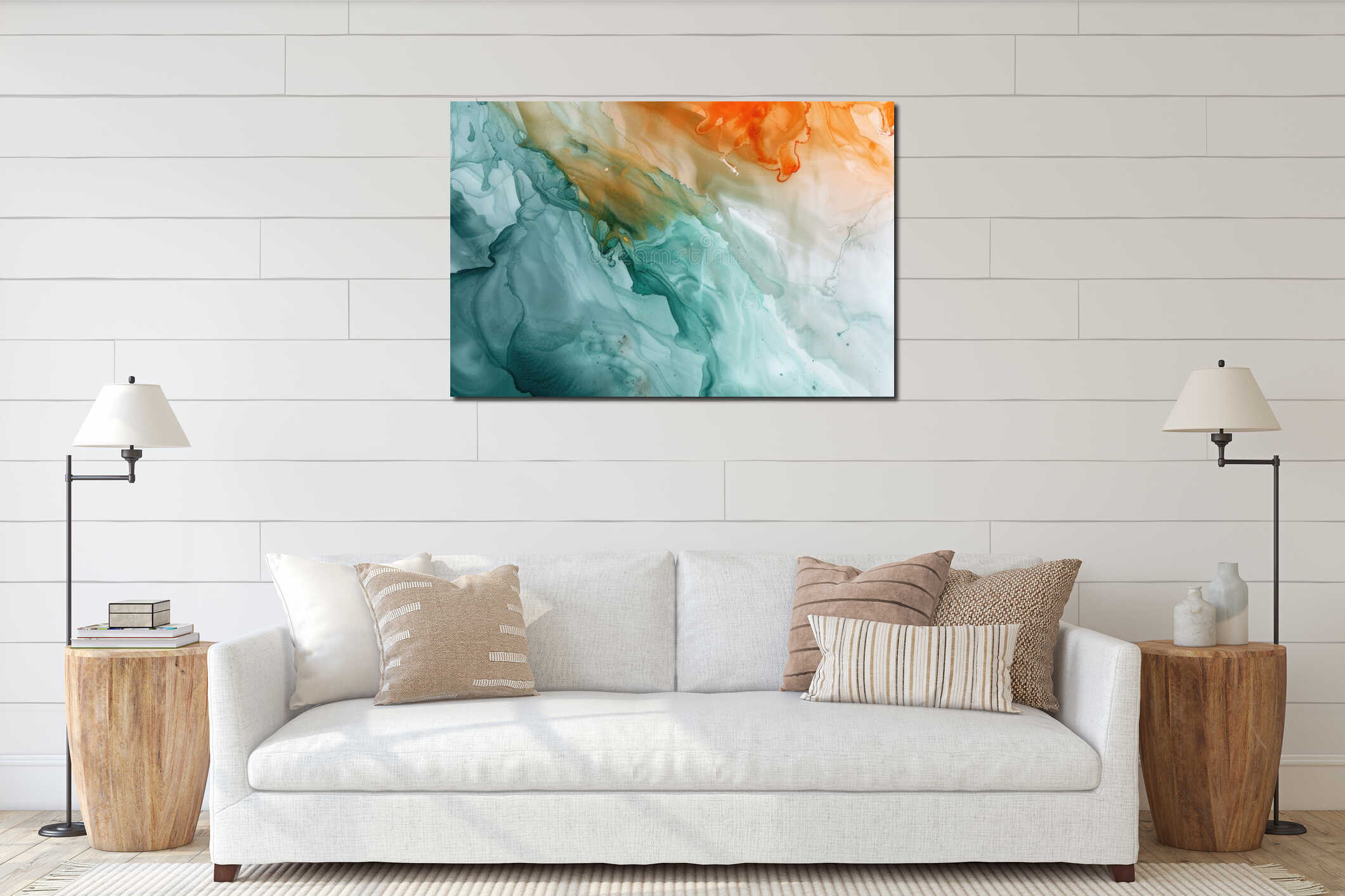 Canvas hanging interior mockup