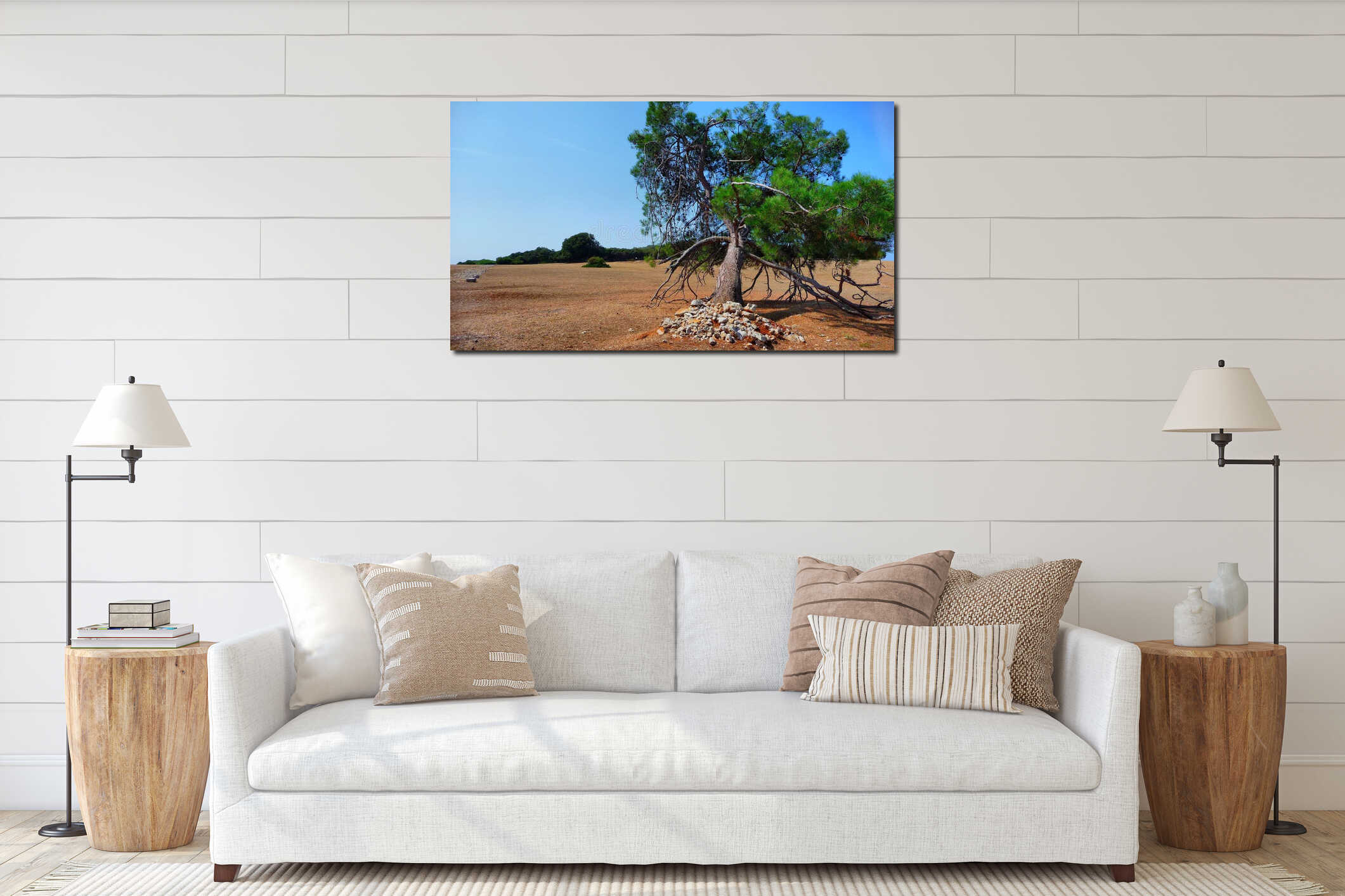 Canvas hanging interior mockup