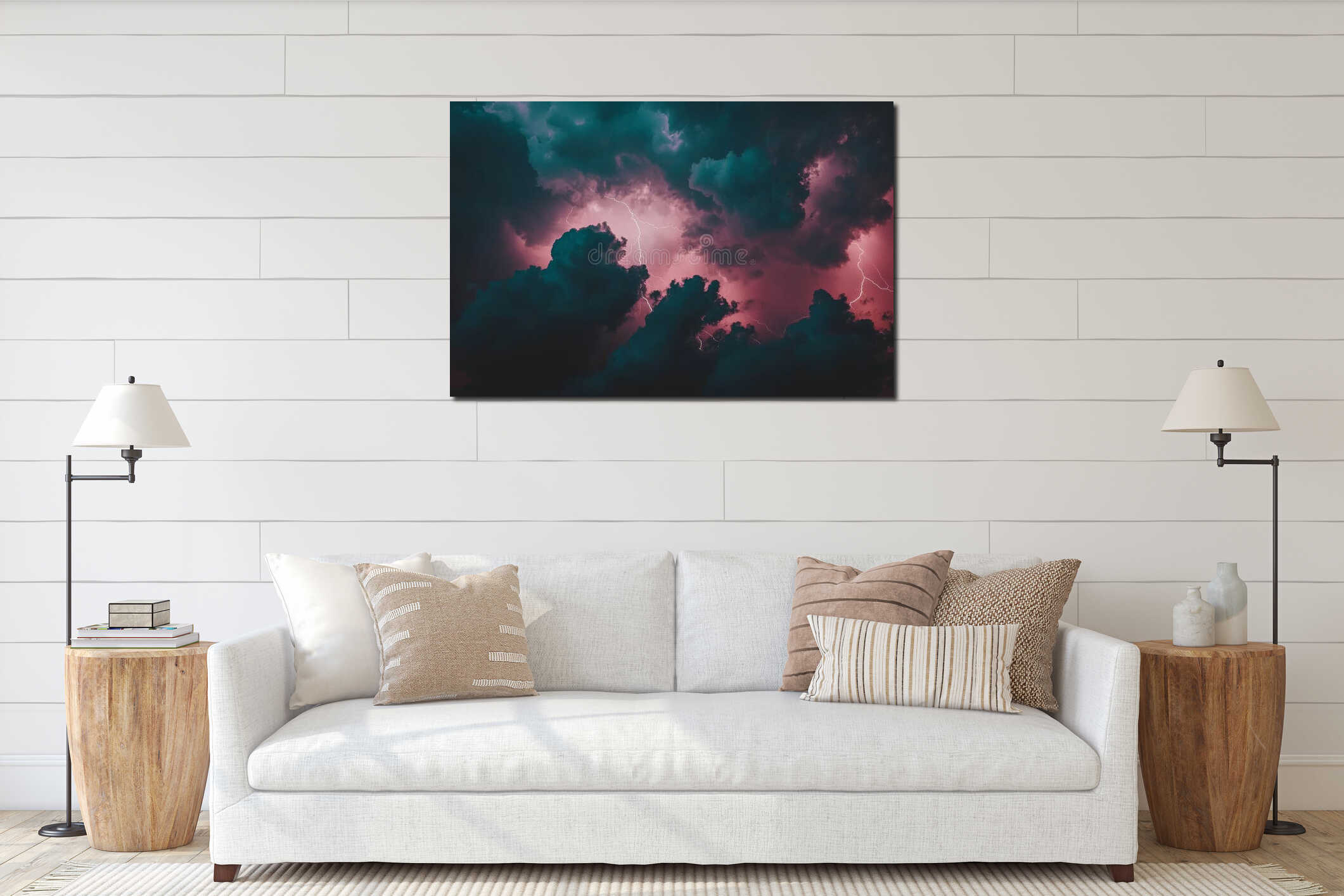 Canvas hanging interior mockup