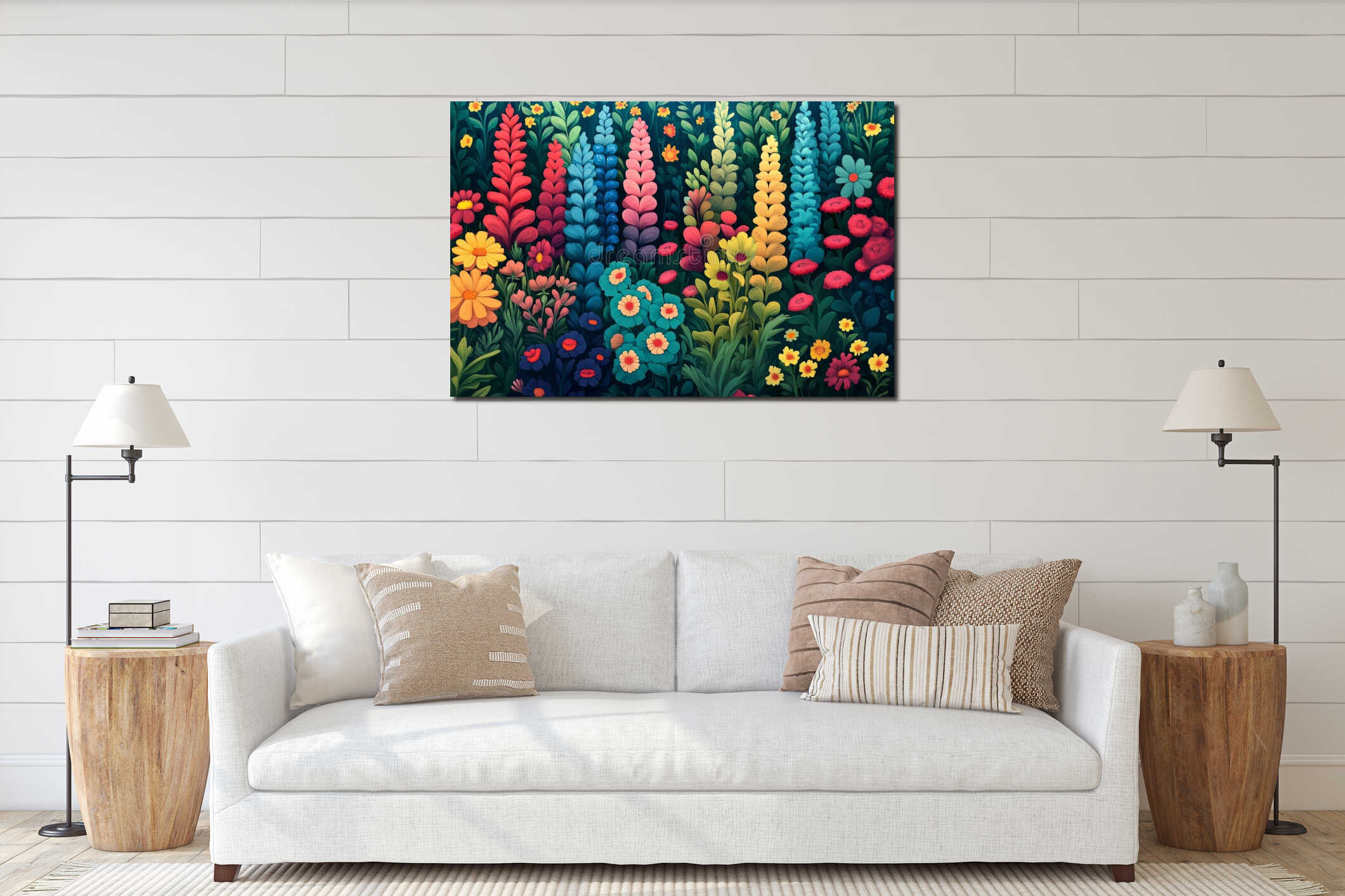 Canvas hanging interior mockup