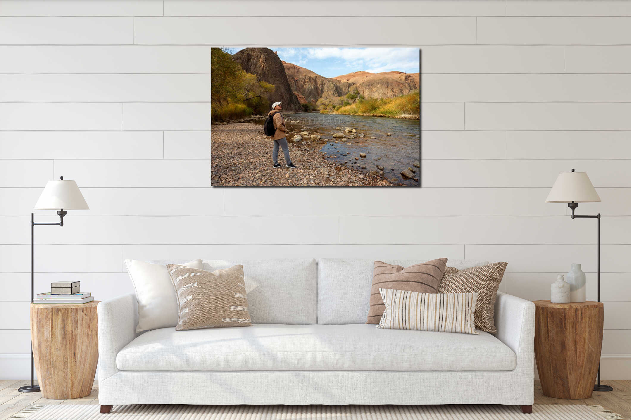 Canvas hanging interior mockup