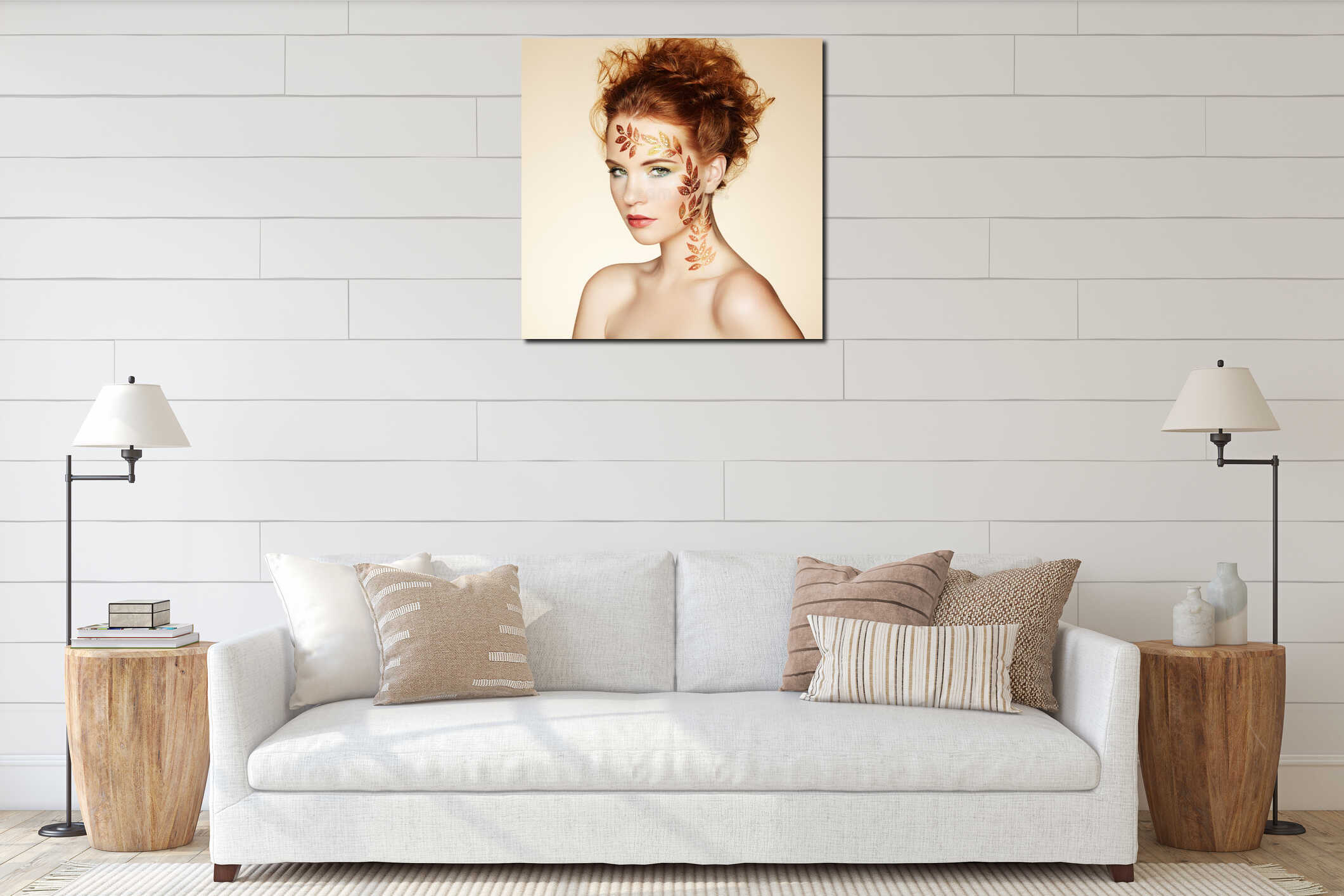 Canvas hanging interior mockup